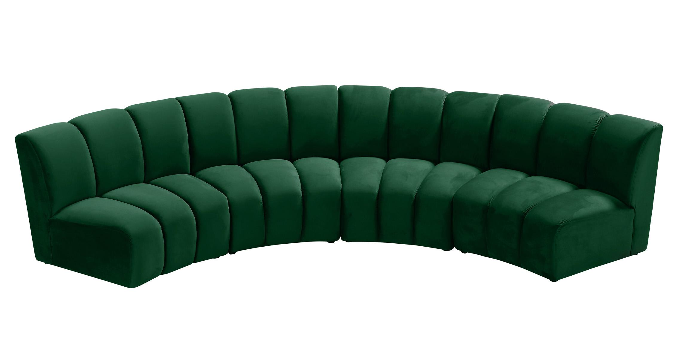 

    
Green Velvet Modular Sectional Sofa INFINITY 638Green-4PC Meridian Modern
