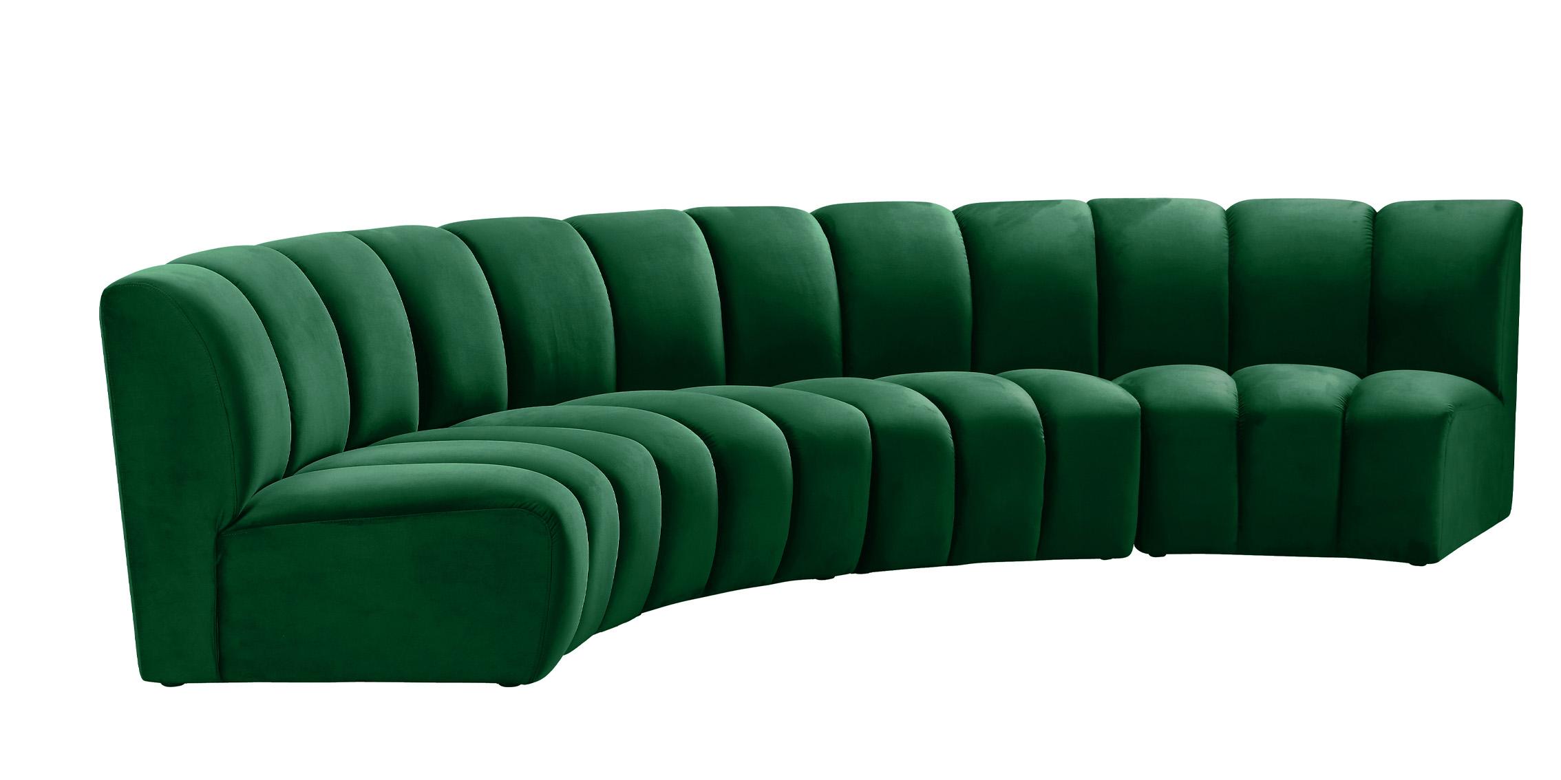 

    
Green Velvet Modular Sectional Sofa INFINITY 638Green-4PC Meridian Modern
