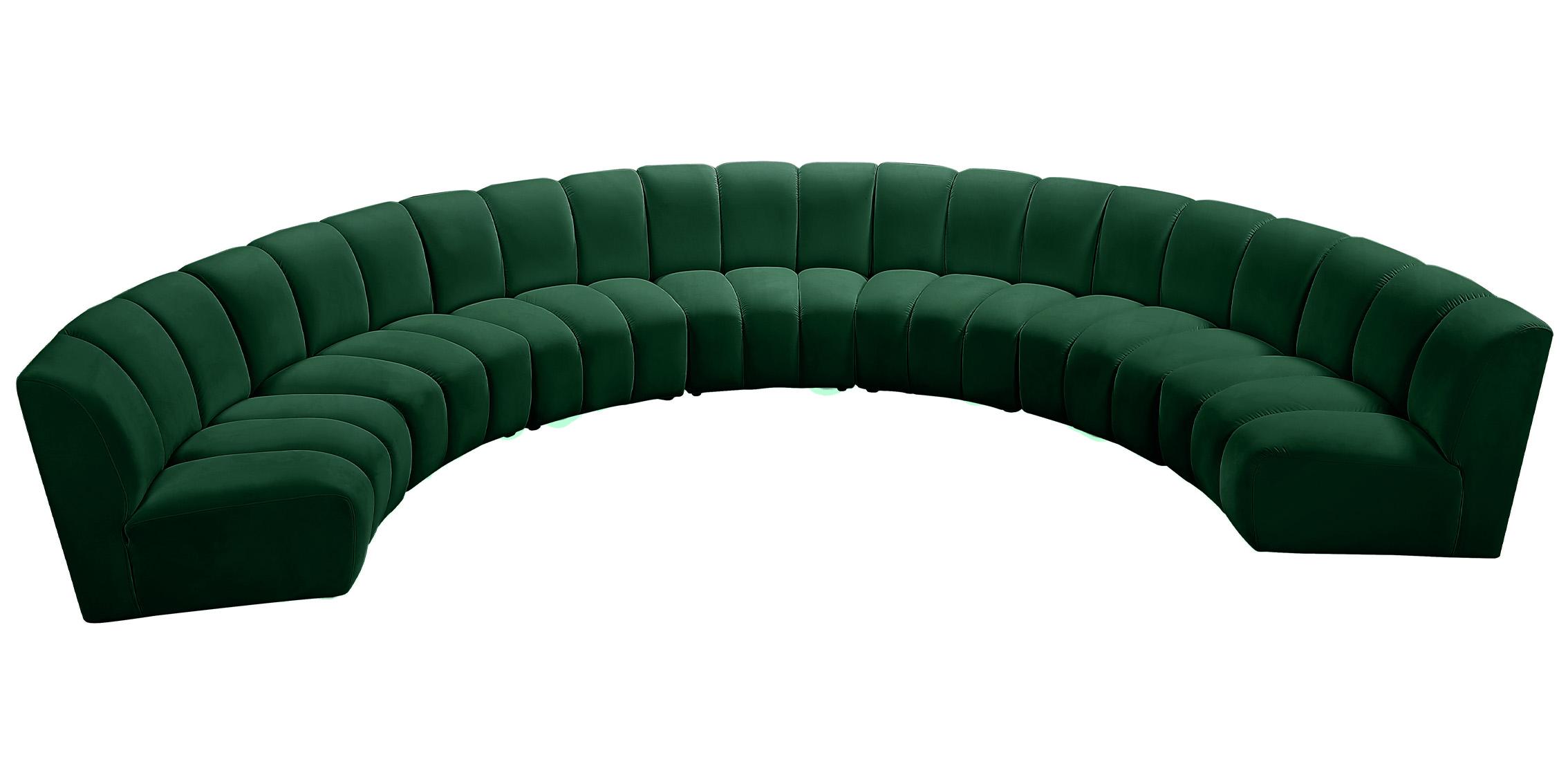 

    
Green Velvet Modular Sectional Sofa INFINITY 638Green-7PC Meridian Modern
