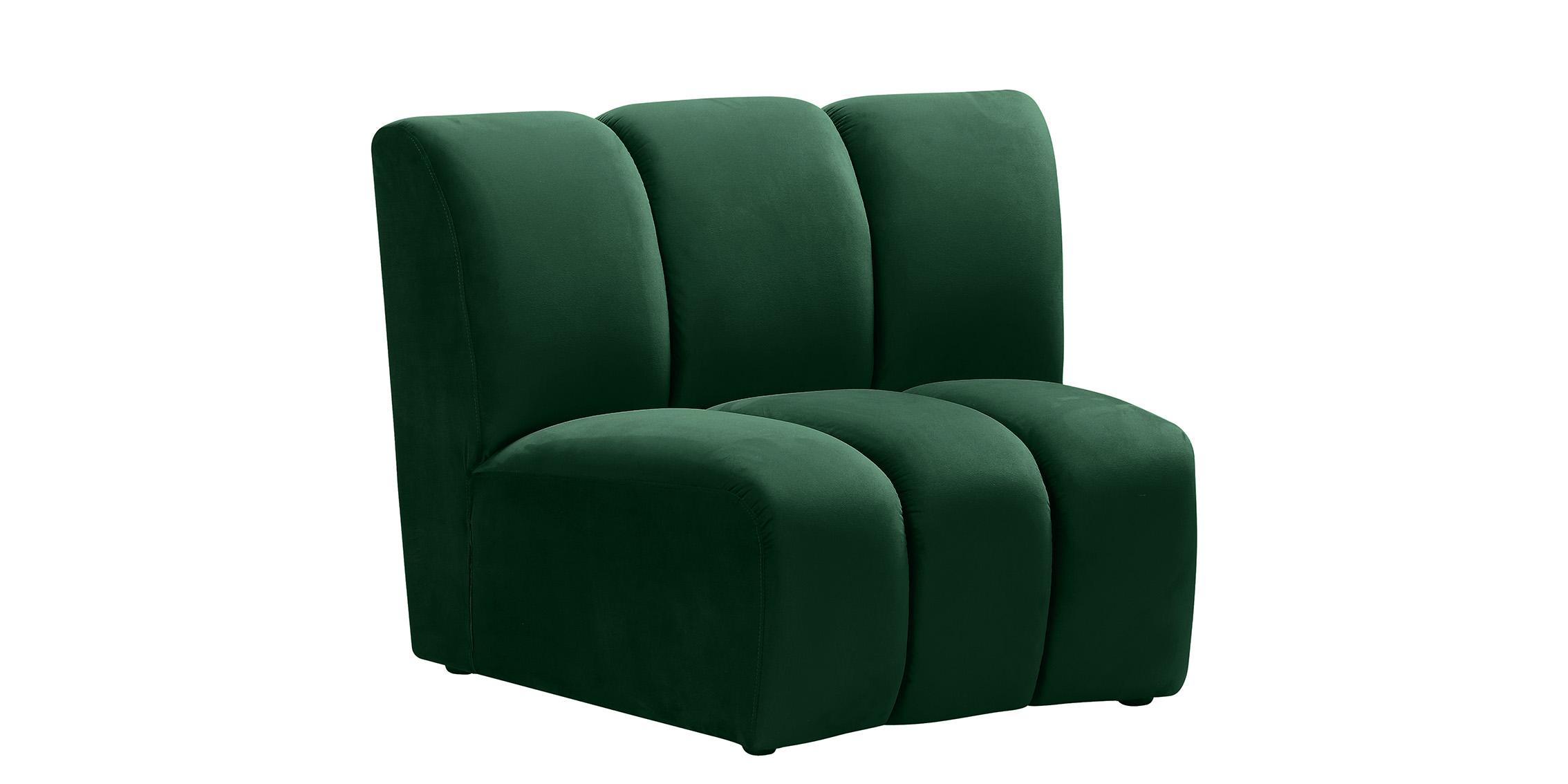 

    
GREEN Velvet 638Green-C Channel Tufted Modular Chair INFINITY Meridian Modern
