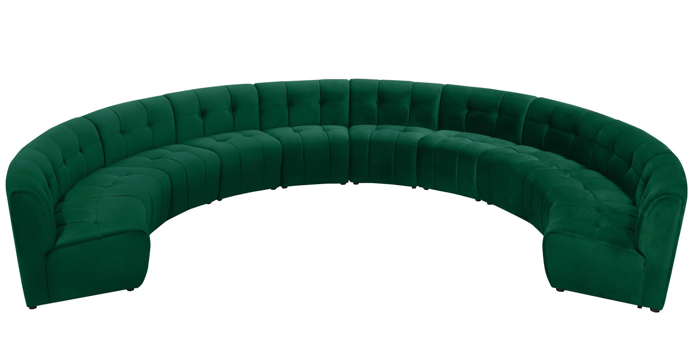 

    
GREEN Velvet Modular Sectional Sofa LIMITLESS 645Green-10PC Meridian Modern
