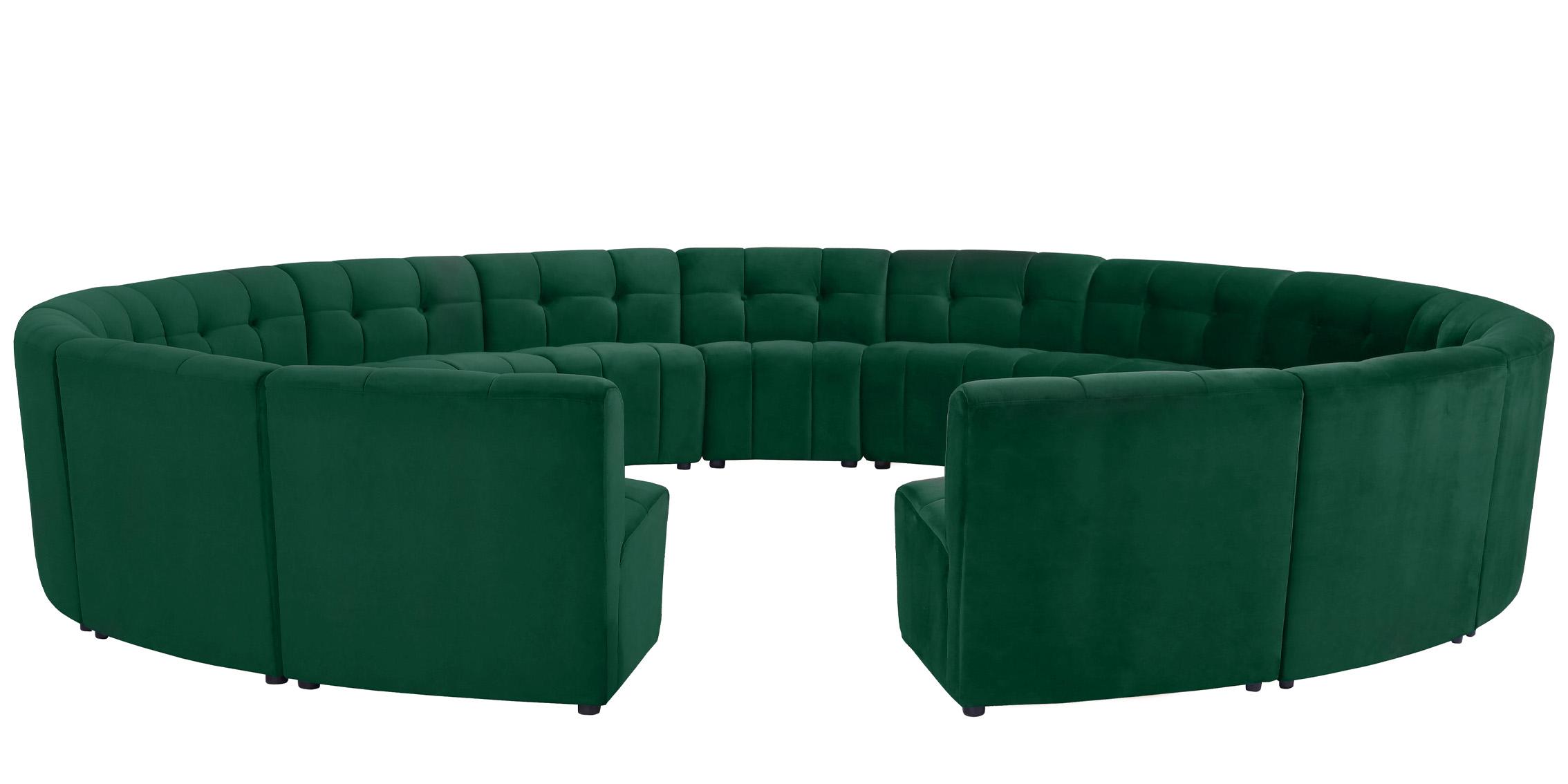 

    
GREEN Velvet Modular Sectional Sofa LIMITLESS 645Green-15PC Meridian Modern
