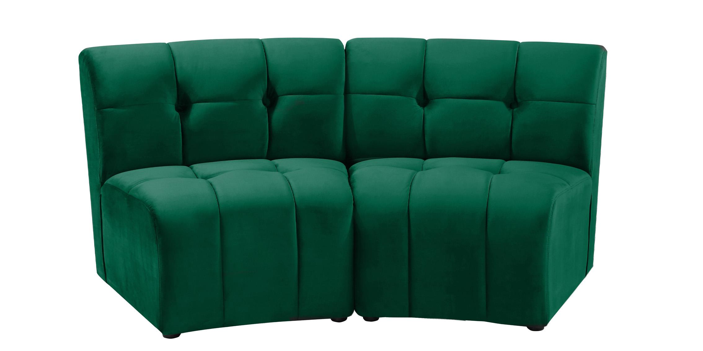 

    
GREEN Velvet Modular Sectional Sofa LIMITLESS 645Green-2PC Meridian Modern
