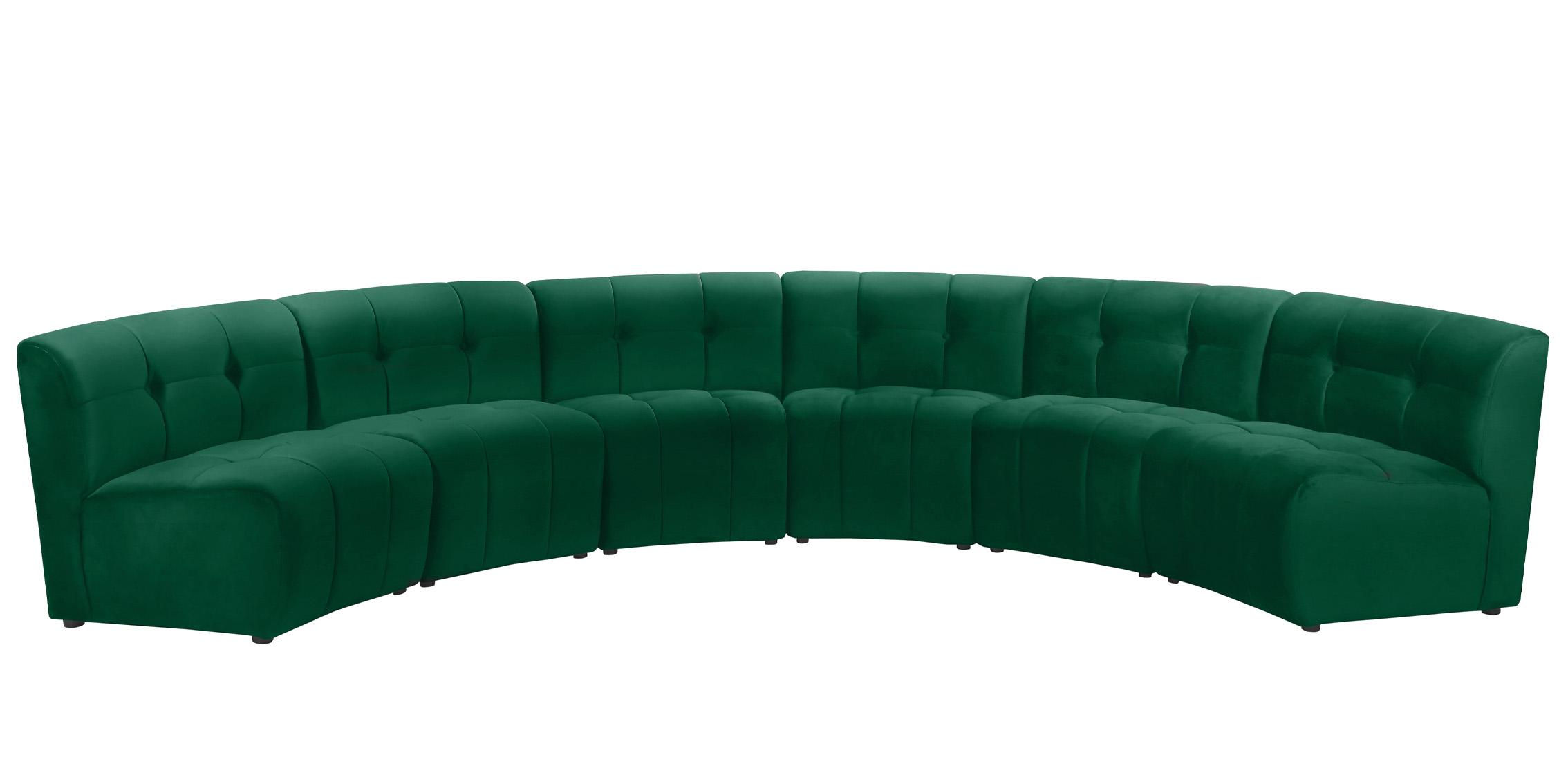 

    
GREEN Velvet Modular Sectional Sofa LIMITLESS 645Green-6PC Meridian Modern
