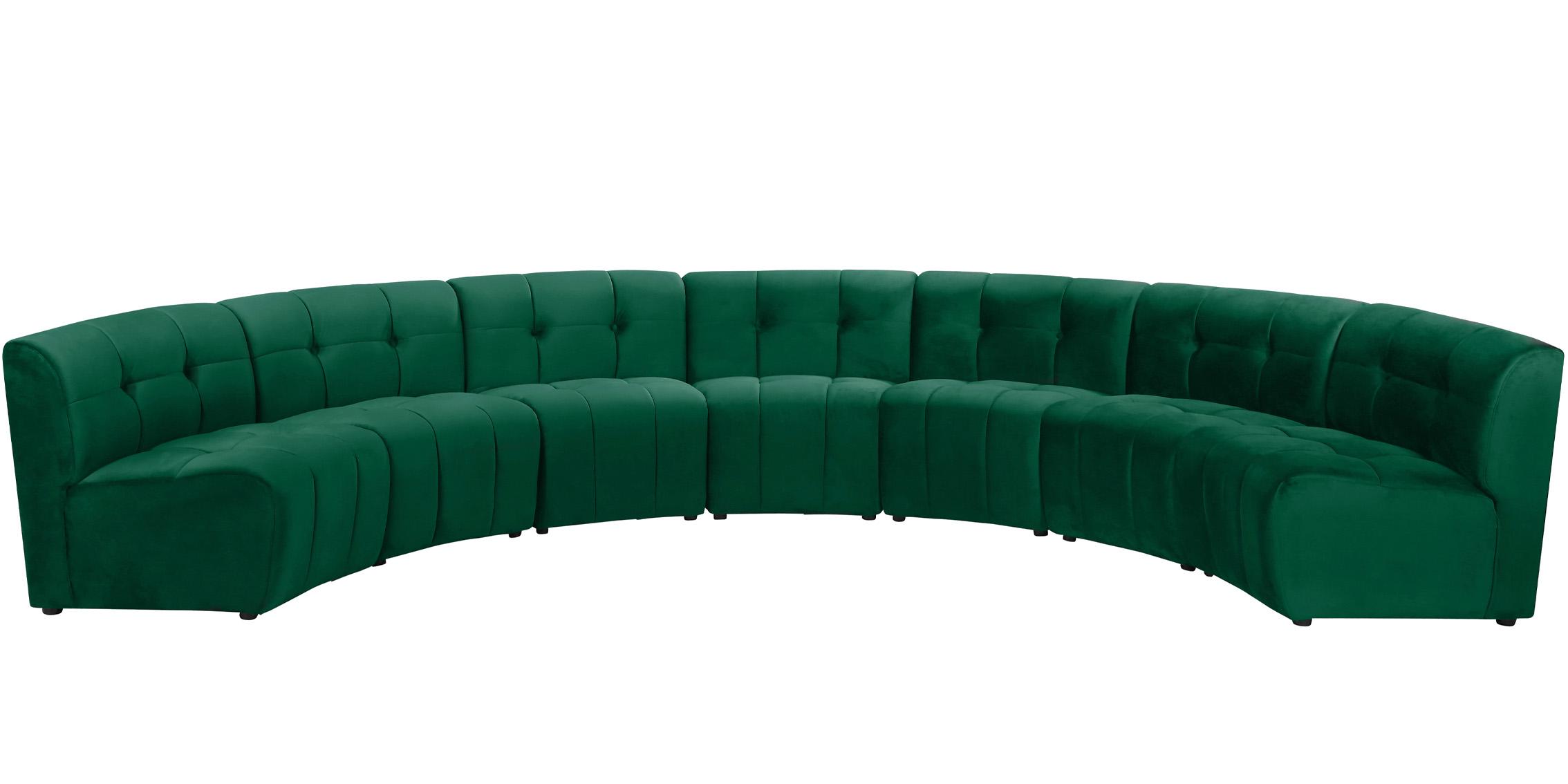 

    
GREEN Velvet Modular Sectional Sofa LIMITLESS 645Green-7PC Meridian Modern
