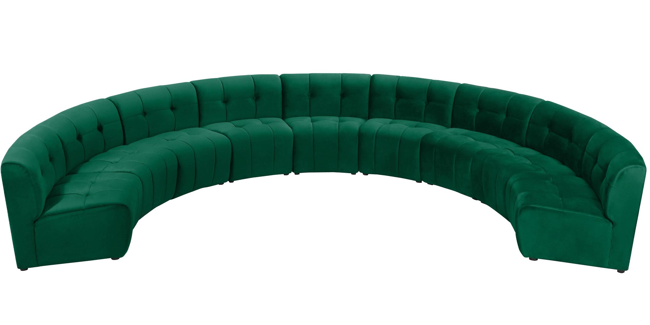 

    
GREEN Velvet Modular Sectional Sofa LIMITLESS 645Green-9PC Meridian Modern
