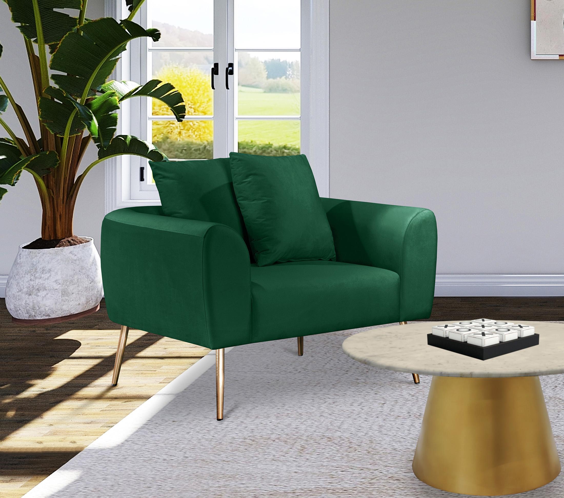 

    
Meridian Furniture Quinn Arm Chair Set Green 639Green-C
