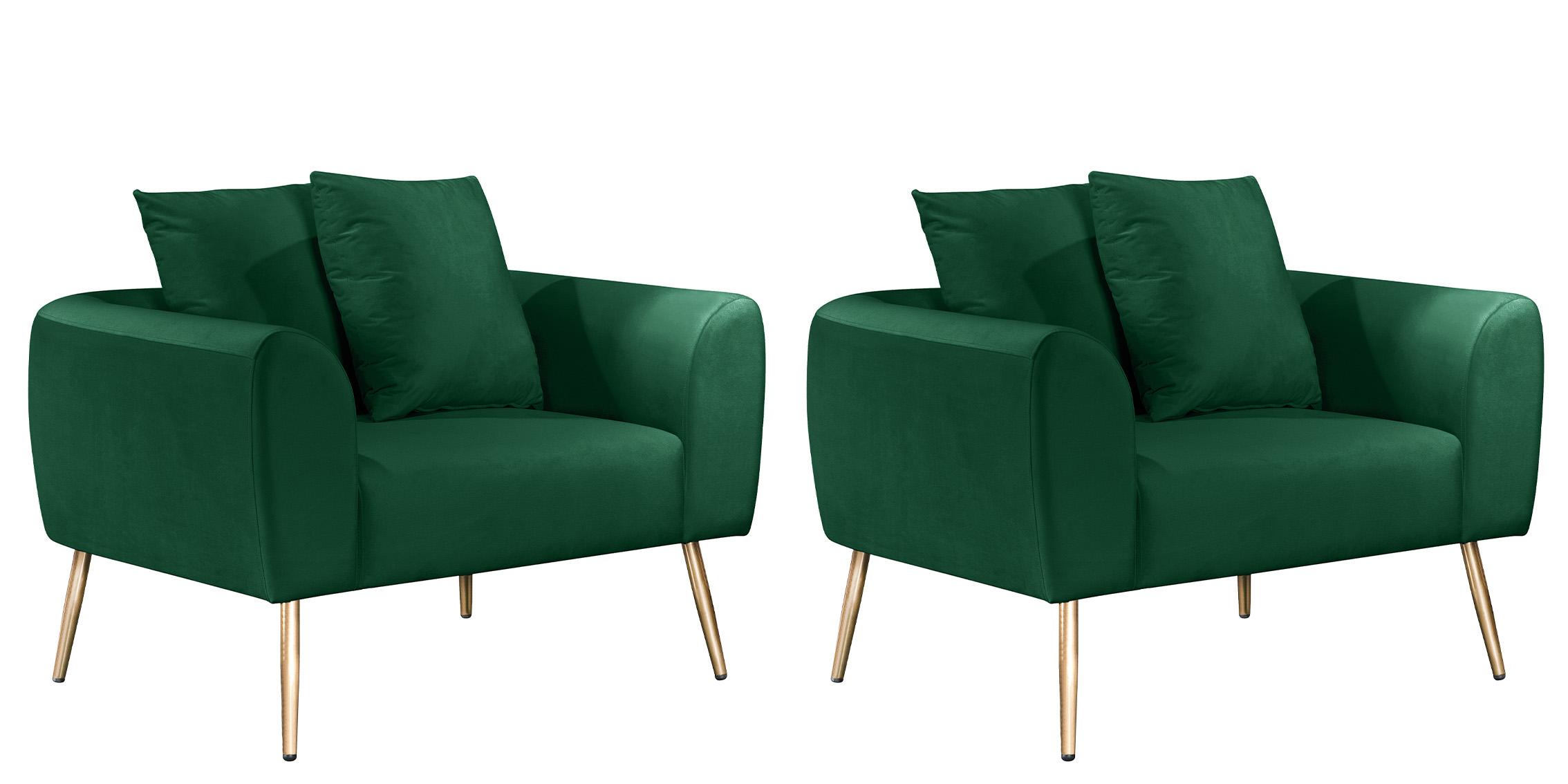 

    
GREEN Velvet Arm Chair Set 2Pcs Quinn 639Green-CMERIDIAN Contemporary Modern
