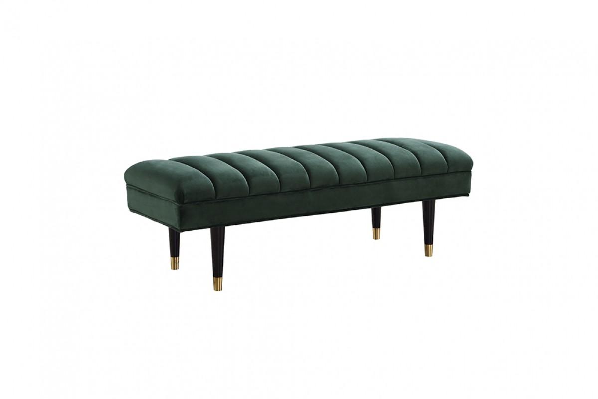 Contemporary, Modern Benches RITNER BENCH FAB *GREEN HS70-115/GOLD VGYUHD-1855-GRN in Green, Gold Fabric