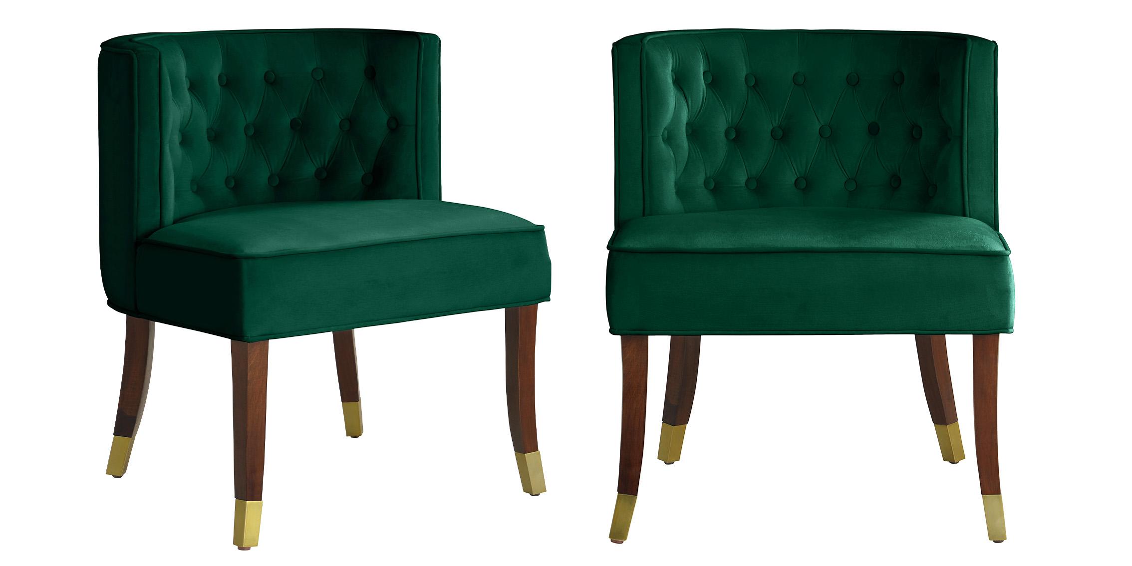 

    
Green Velvet Button Tufted Chair Set 2Pcs PERRY 933Green-C Meridian Classic
