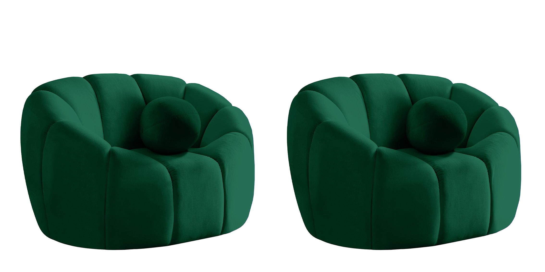 

    
GREEN Velvet Channel Tufted Chair Set 2Pcs ELIJAH 613Green-C Meridian Modern
