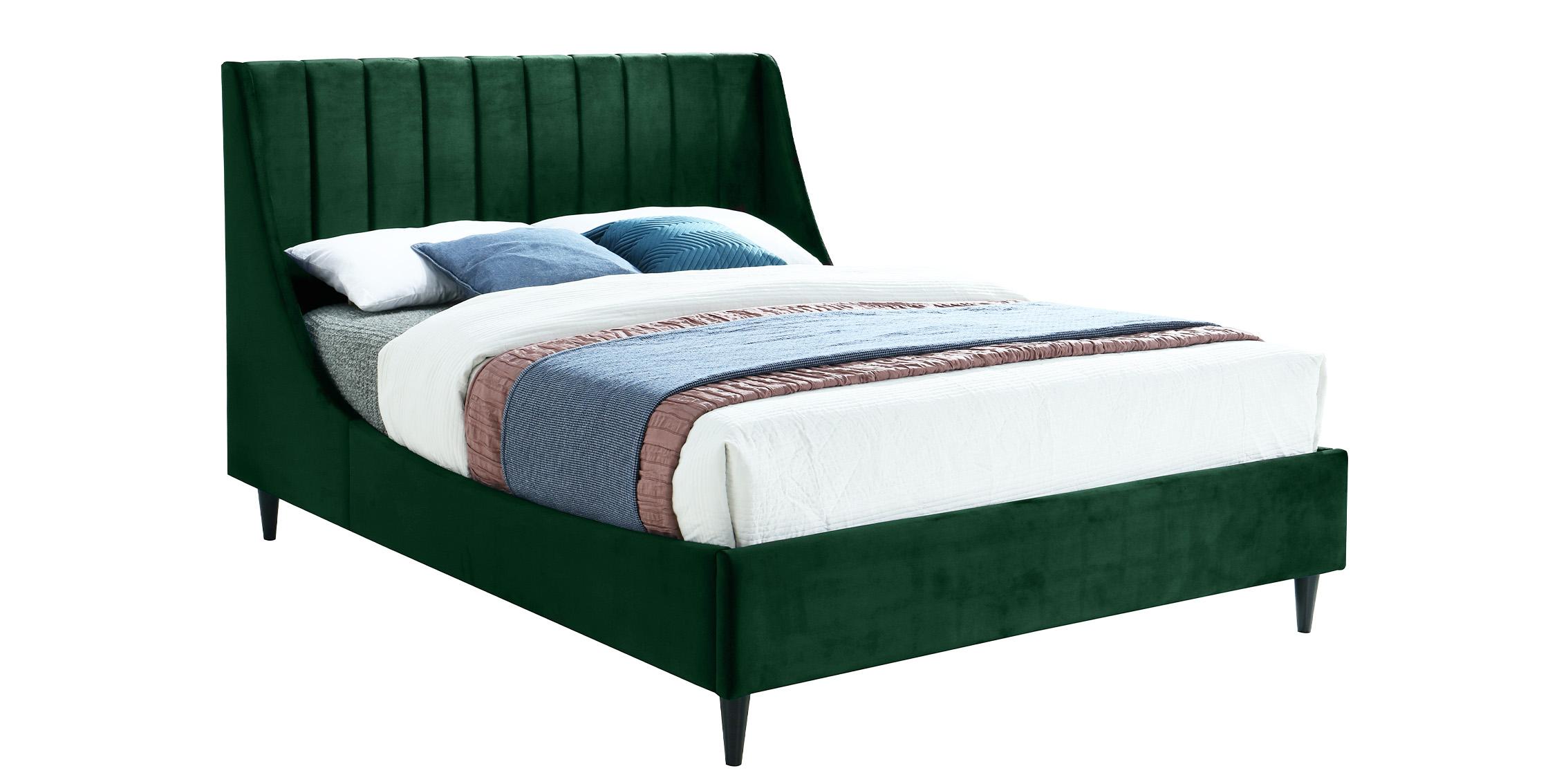 

    
Green Velvet Channel Tufted Full Bed EVA EvaGreen-F Meridian Contemporary Modern
