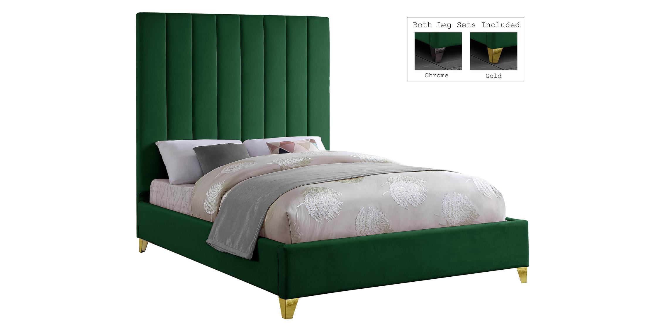 

    
Green Velvet Channel Tufted Full Bed VIA ViaGreen-F Meridian Contemporary Modern
