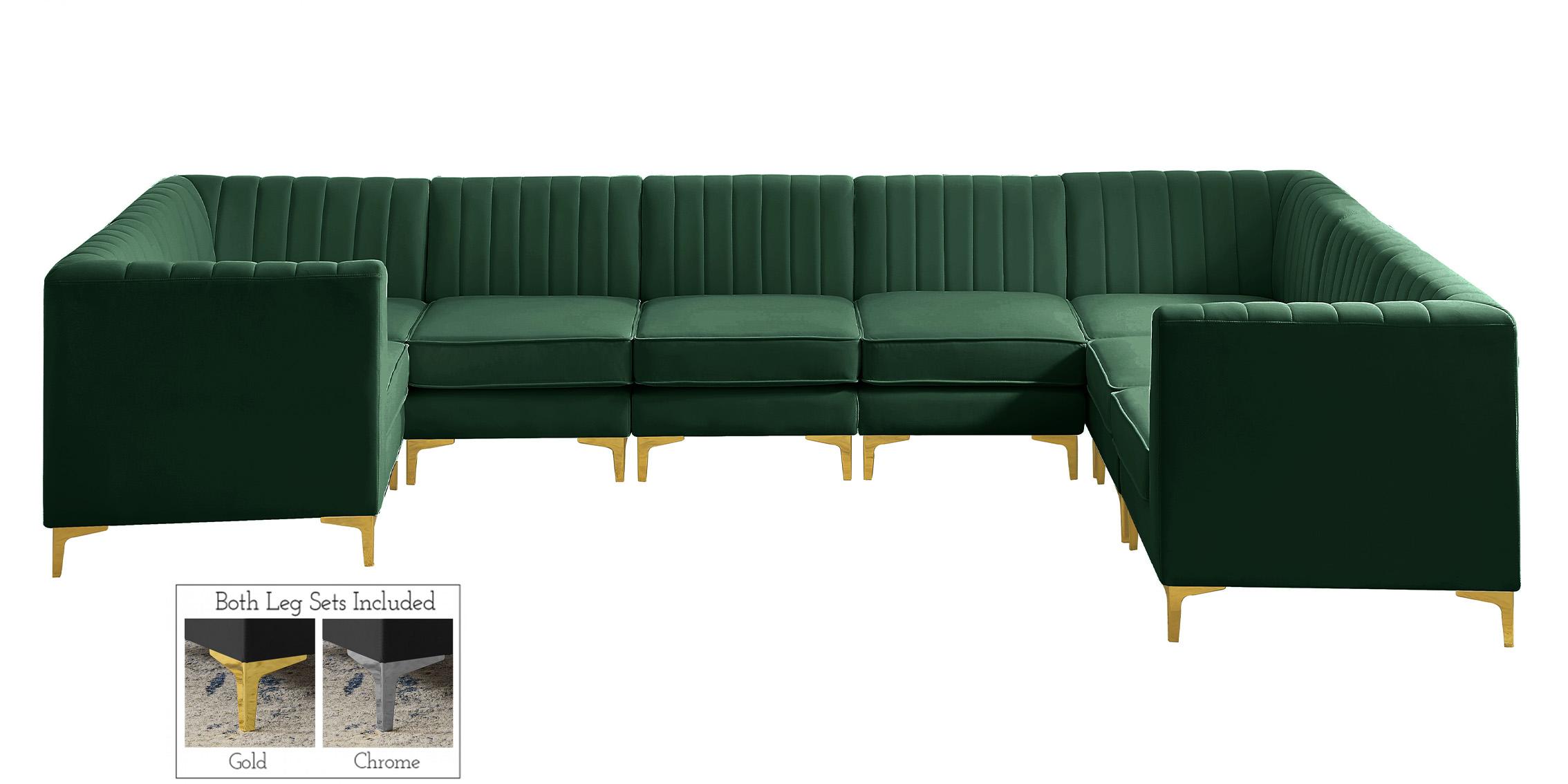 

        
Meridian Furniture ALINA 604Green-Sec8C Modular Sectional Sofa Green Velvet 94308259178
