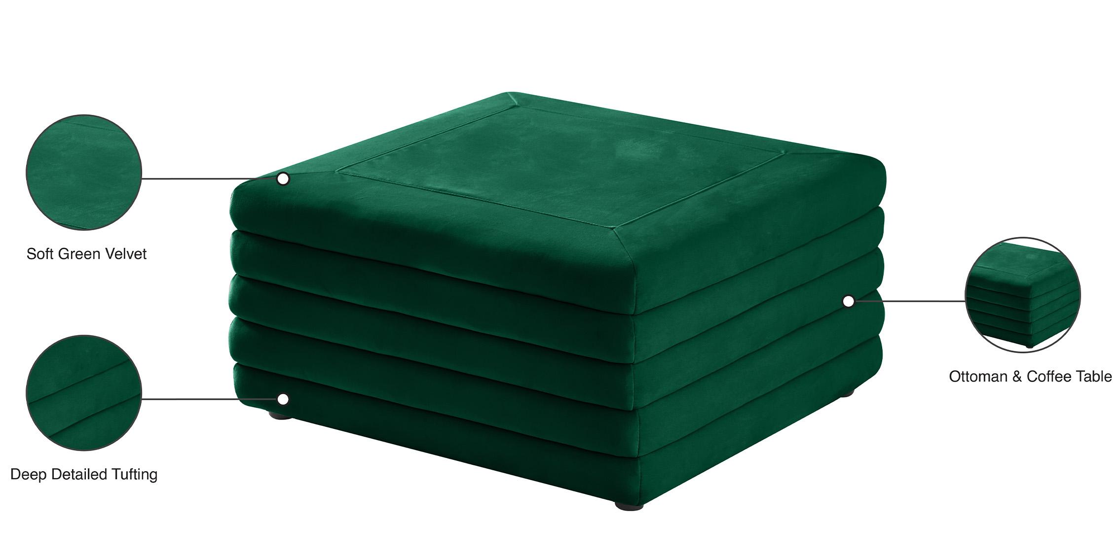 

        
Meridian Furniture LORENZO 112Green Ottoman Green Velvet 094308255477
