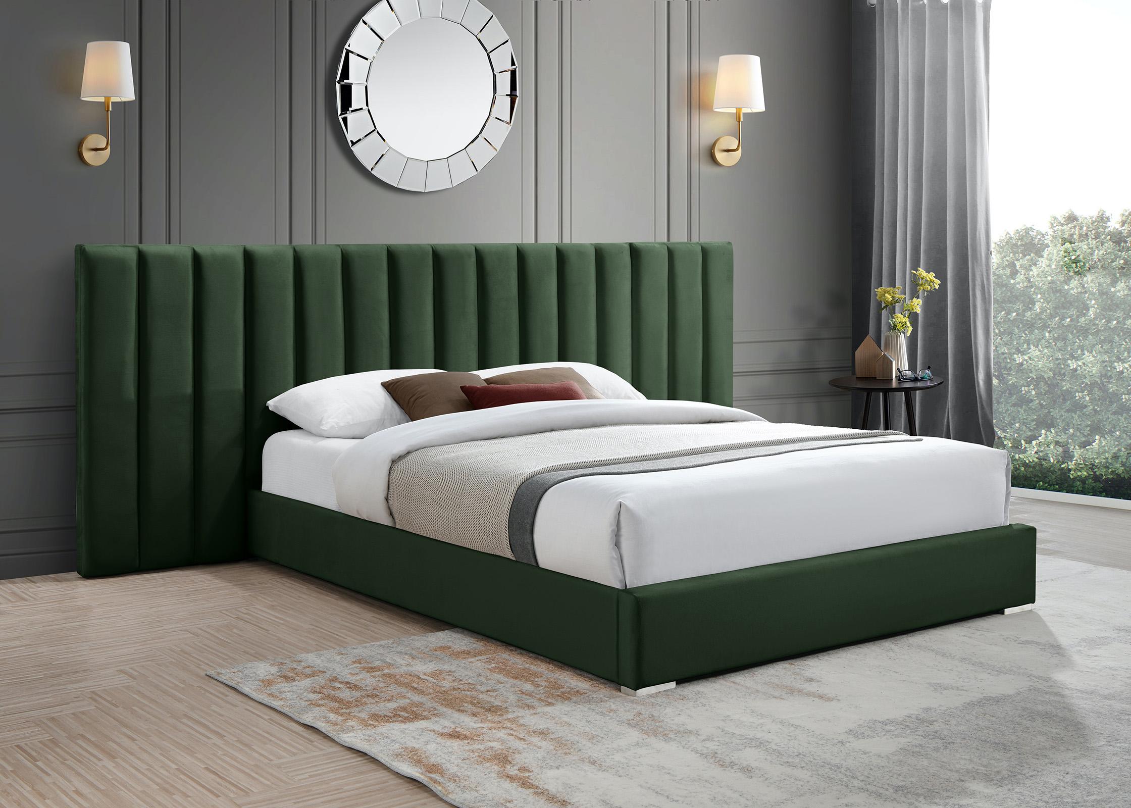 

    
Green Velvet Channel Tufted Queen Bed PABLO PabloGreen-Q Meridian Contemporary

