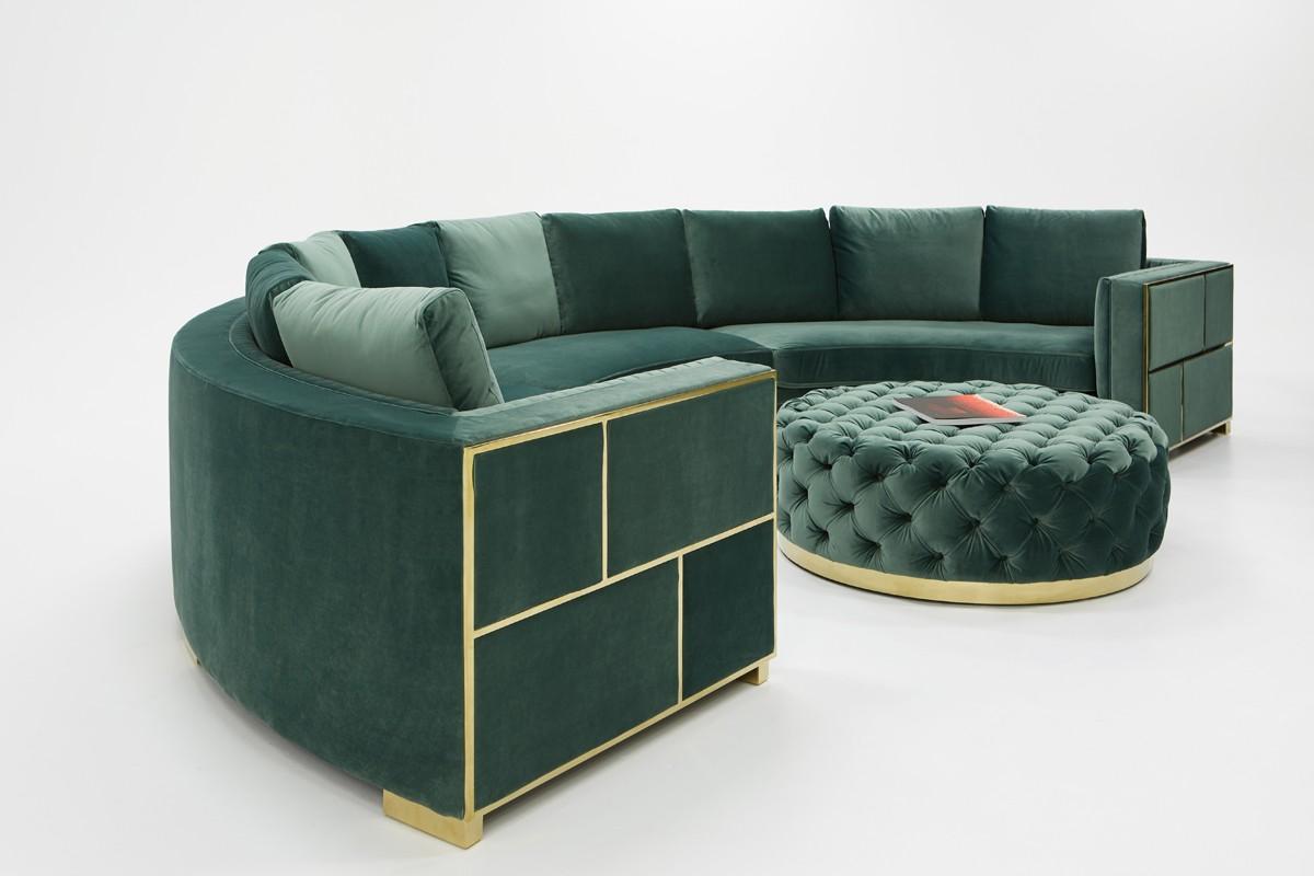 Contemporary, Modern Sectional Sofa VGYUHD-1840-B-GRN VGYUHD-1840-B-GRN in Green Fabric
