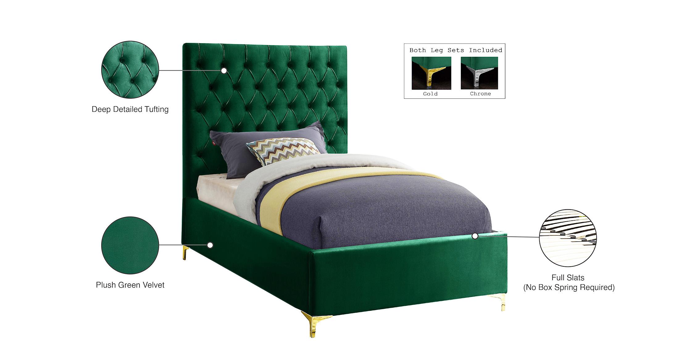 

        
Meridian Furniture CRUZ Green-T Platform Bed Green Velvet 704831405118
