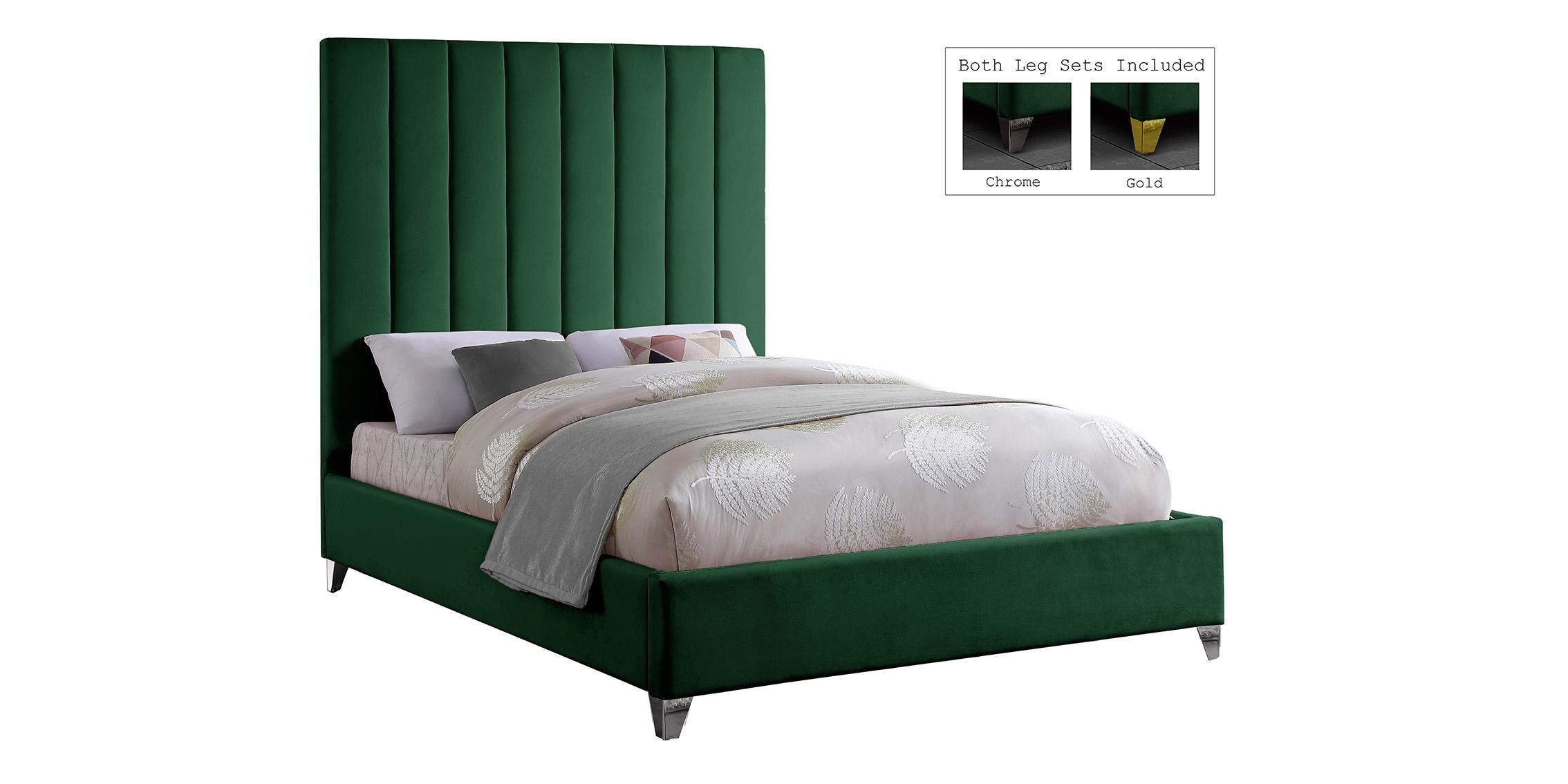 

    
Green Velvet Channel Tufted King Bed VIA ViaGreen-K Meridian Contemporary Modern
