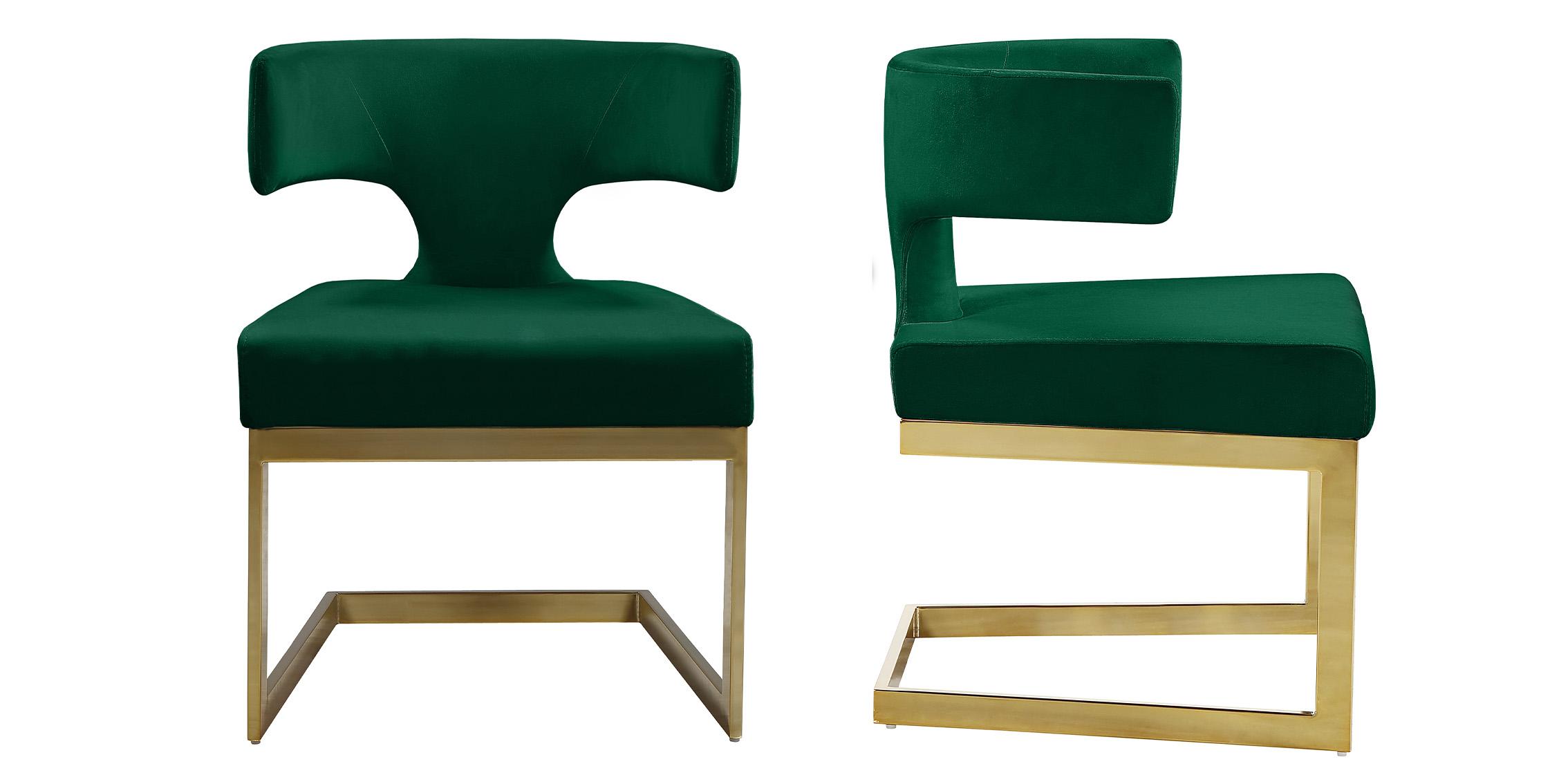 

    
Green Velvet Dining Chair Set 2Pcs ALEXANDRA 953Green-C Meridian Contemporary
