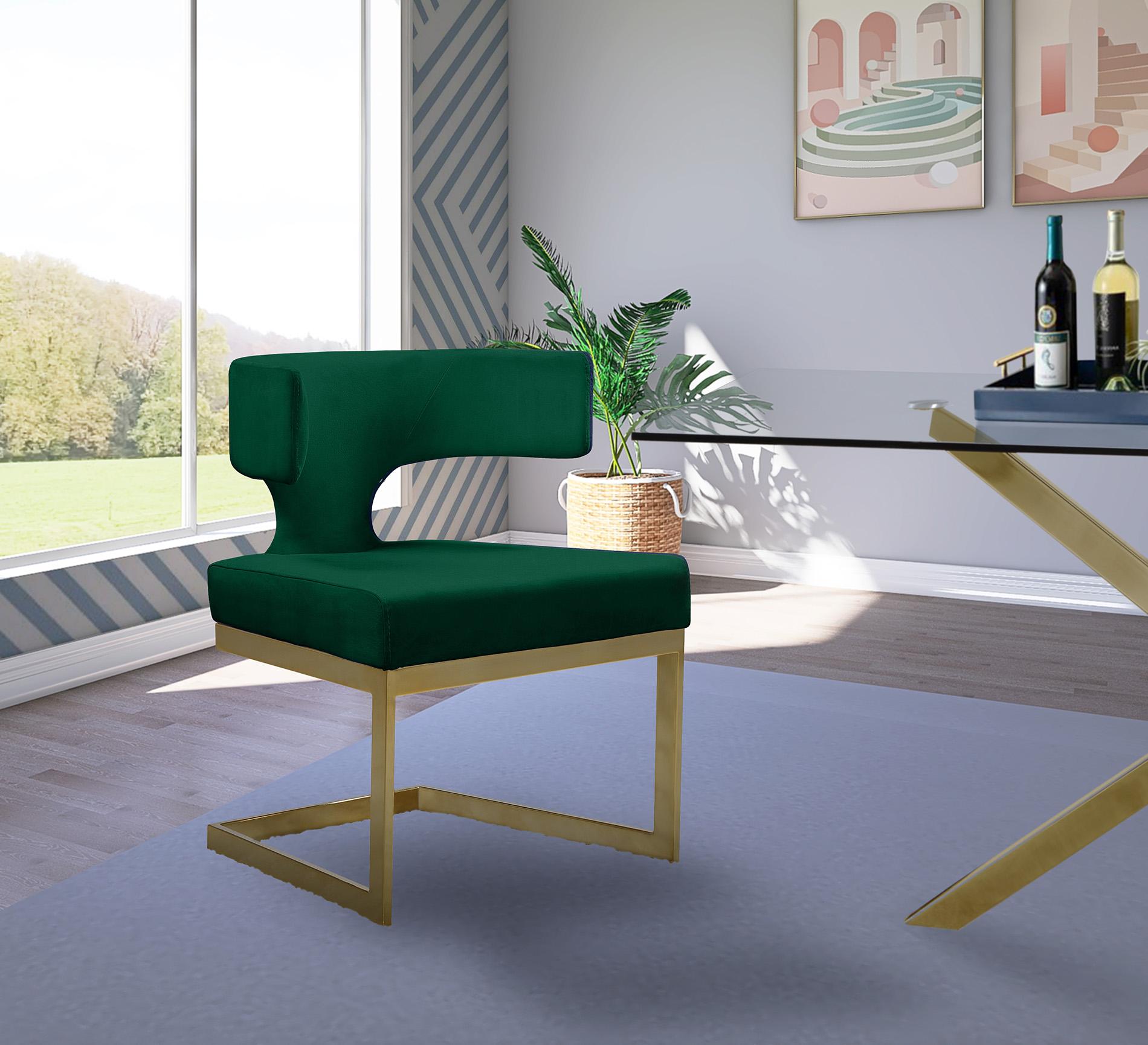 

        
Meridian Furniture ALEXANDRA 953Green-C Dining Chair Set Green/Gold Velvet 753359807119
