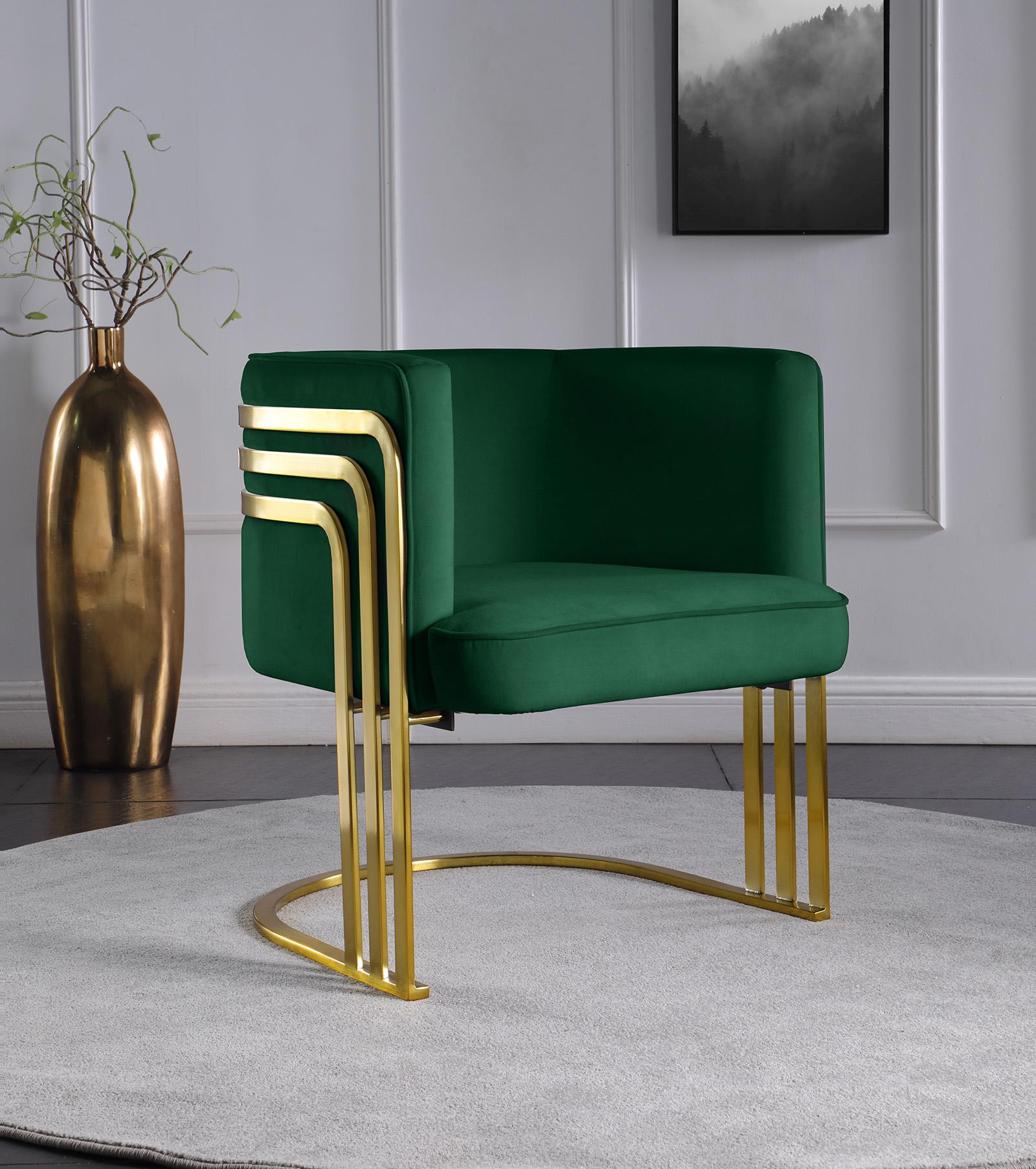 

    
Green Velvet & Gold Accent Chair RAYS 533Green Meridian Contemporary Modern

