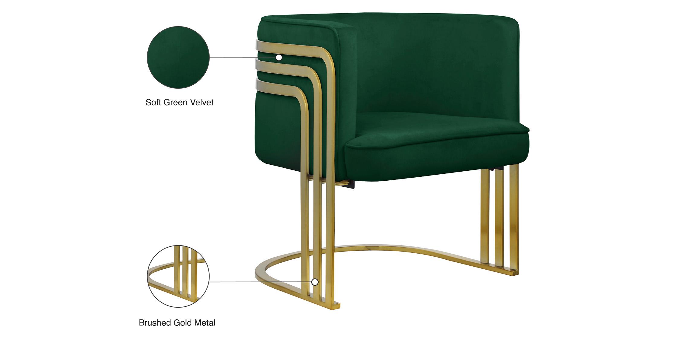 

        
094308252483Green Velvet & Gold Accent Chair Set 2 RAYS 533Green Meridian Contemporary
