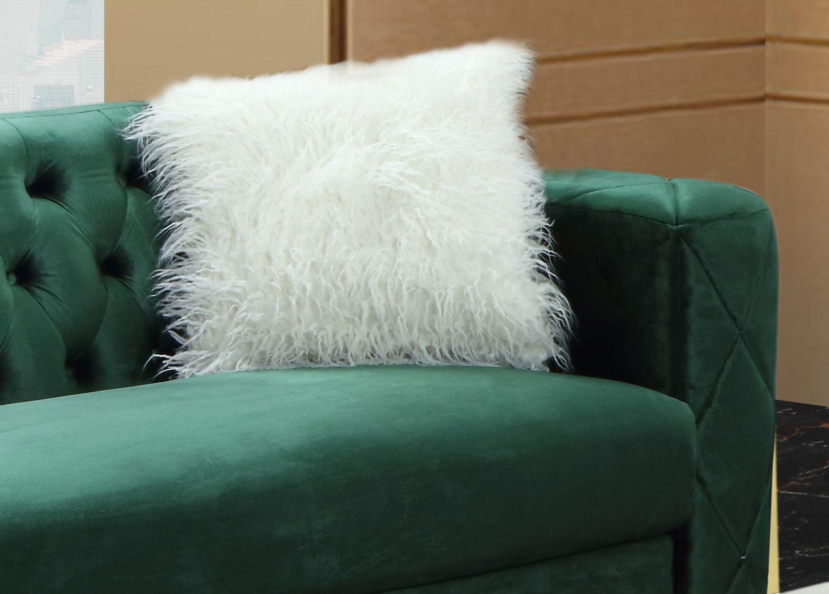

    
Green Velvet & Gold Finish Sofa Modern Cosmos Furniture Emerald
