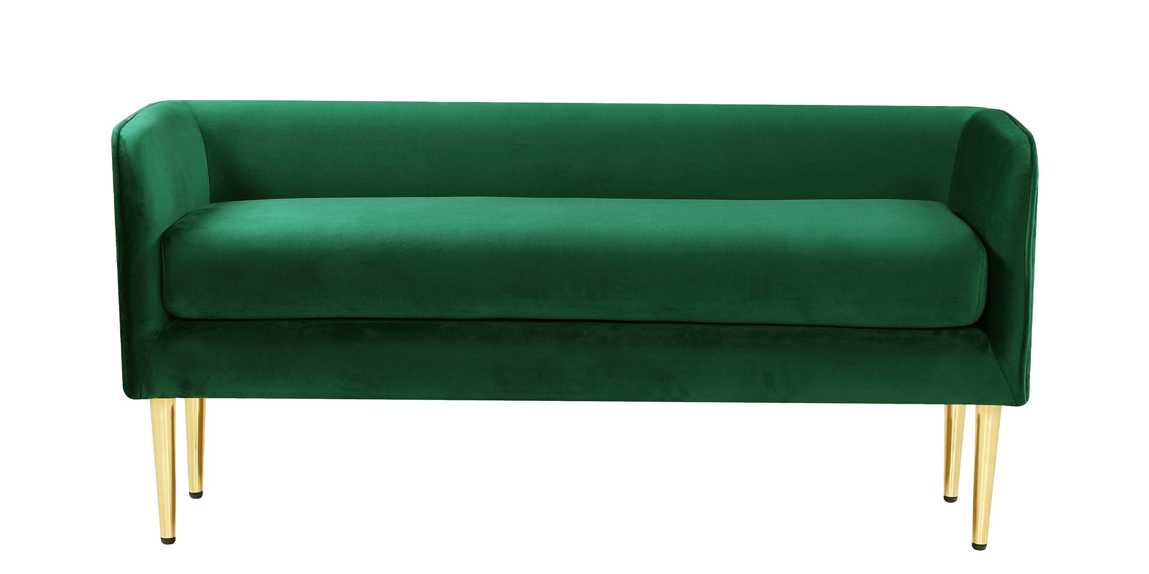 

    
Green Velvet & Gold Metal Bench 184Green AUDREY Meridian Contemporary Modern
