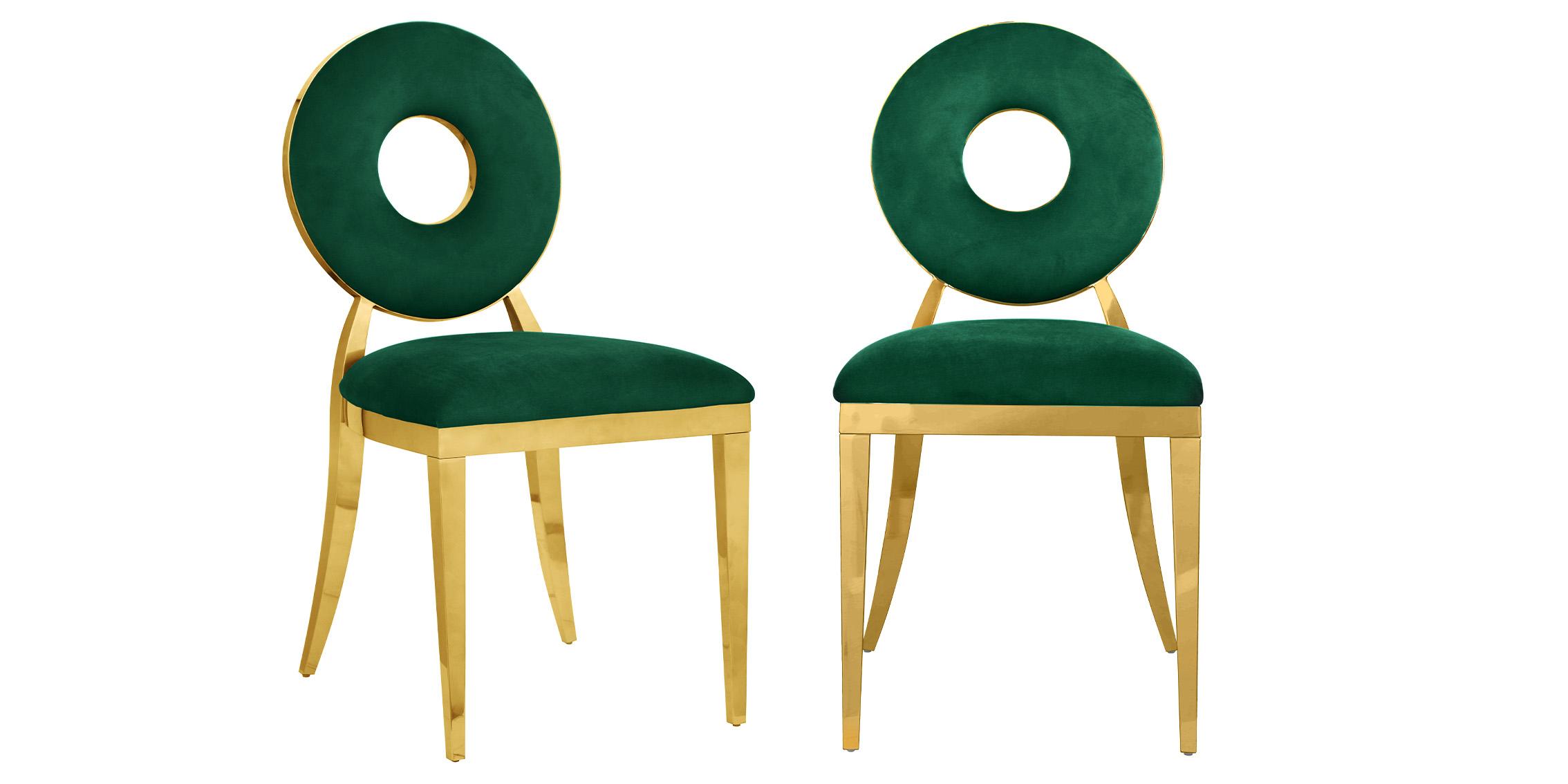 

        
Meridian Furniture CAROUSEL 858Green-C Dining Chair Set Green/Gold Velvet 094308250861
