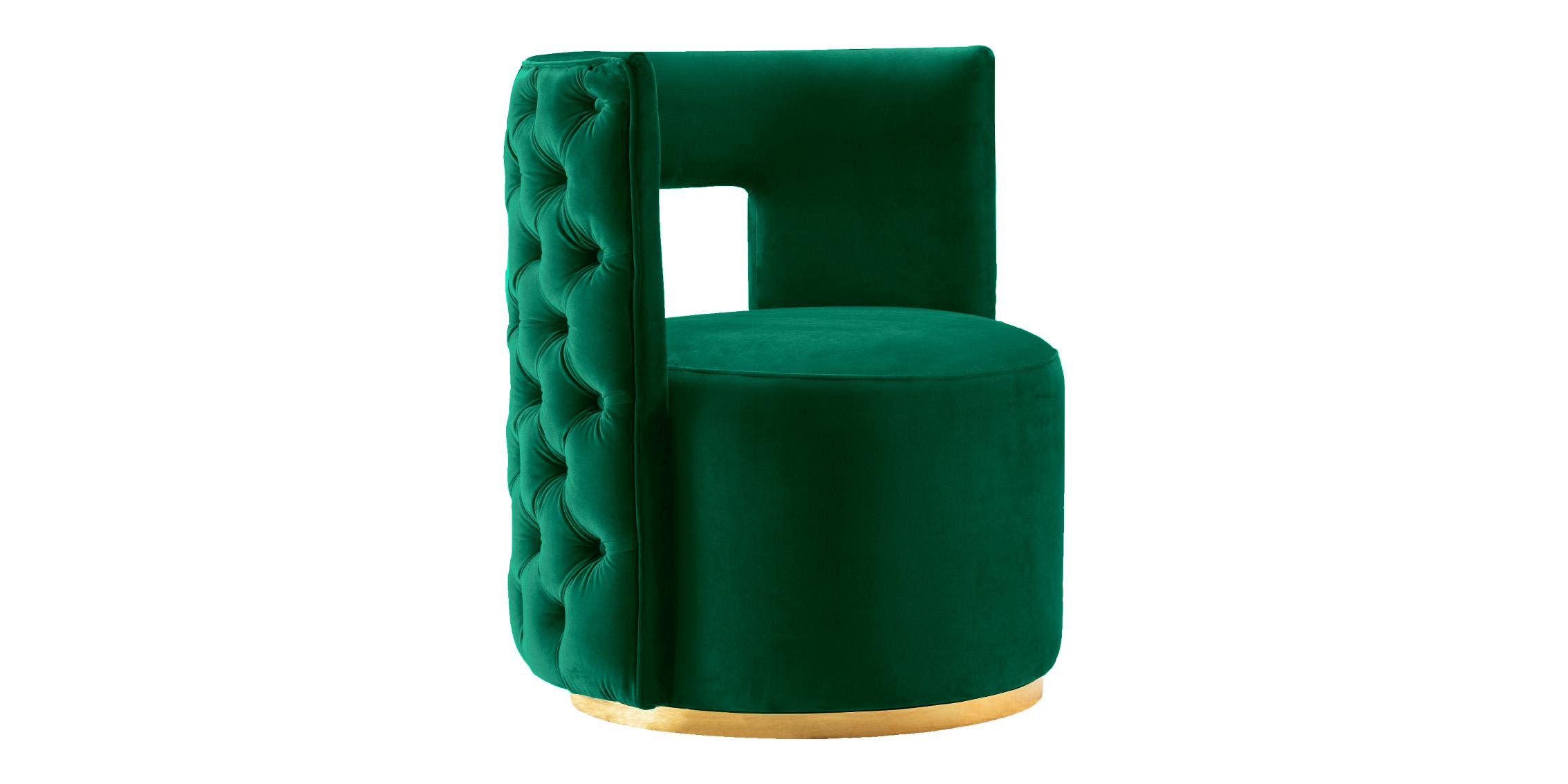 

    
594Green-Set-2 Green Velvet & Gold Swivel Base Chair Set 2 THEO 594Green Meridian Contemporary
