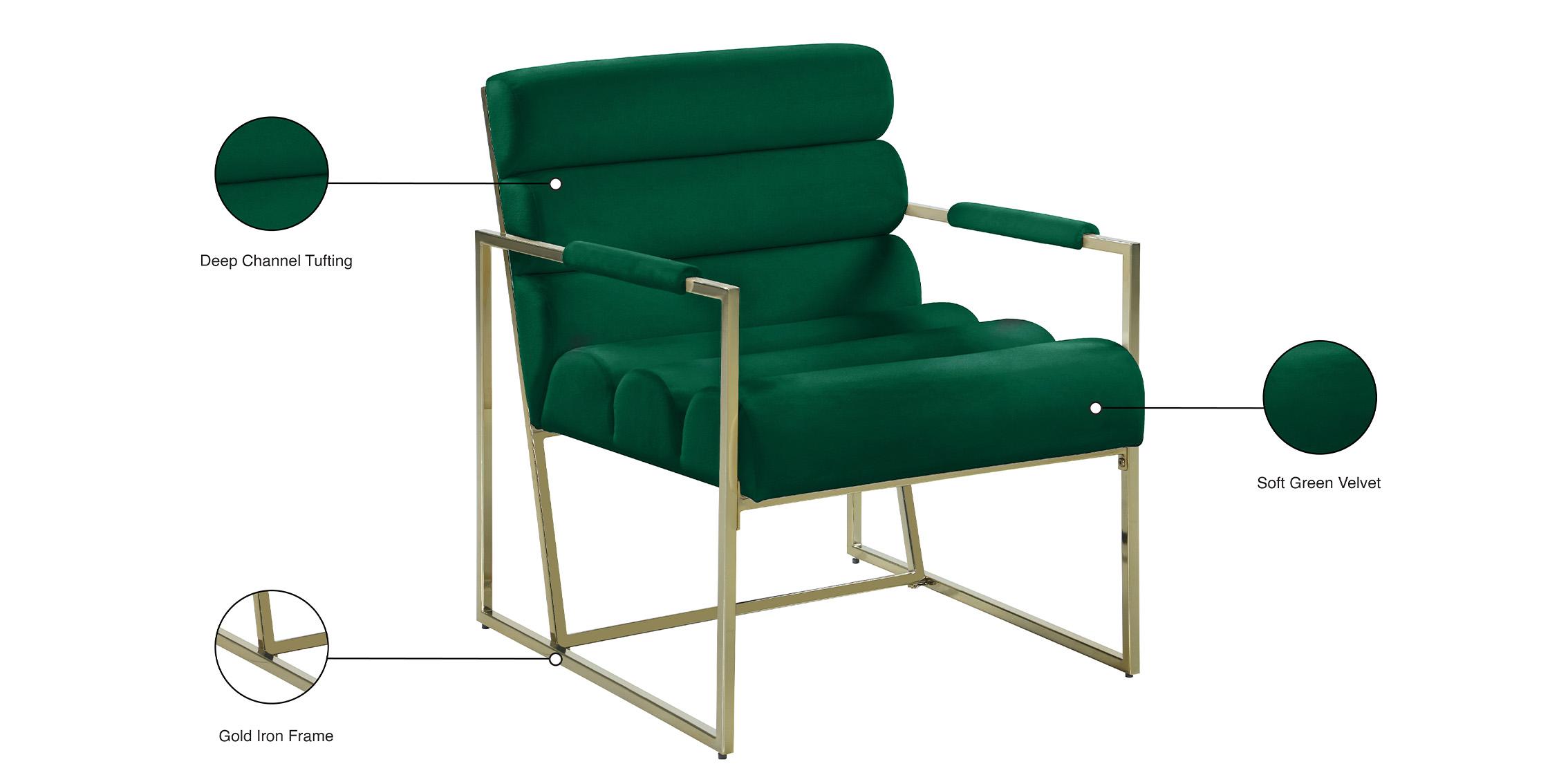 

    
526Green-Set-2 Green Velvet & Gold Tufted Accent Chair Set 2Pcs WAYNE 526Green Meridian Modern
