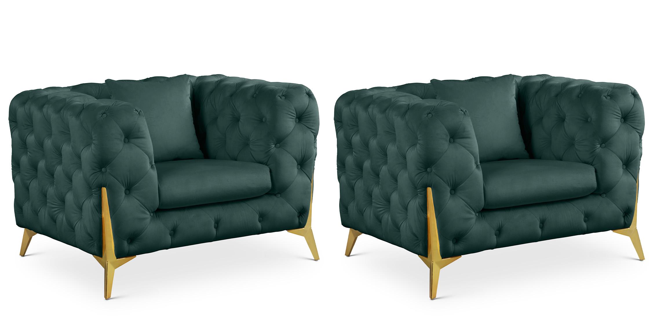 

    
Green Velvet Tufted Chair Set 2P KINGDOM 695Green-C Meridian Contemporary Modern

