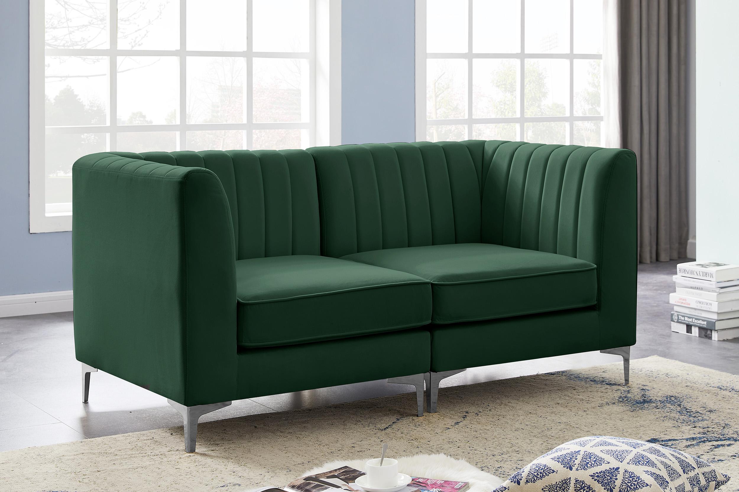 

    
GREEN Velvet Tufted Modular Sofa ALINA 604Green-S67 Meridian Modern Contemporary
