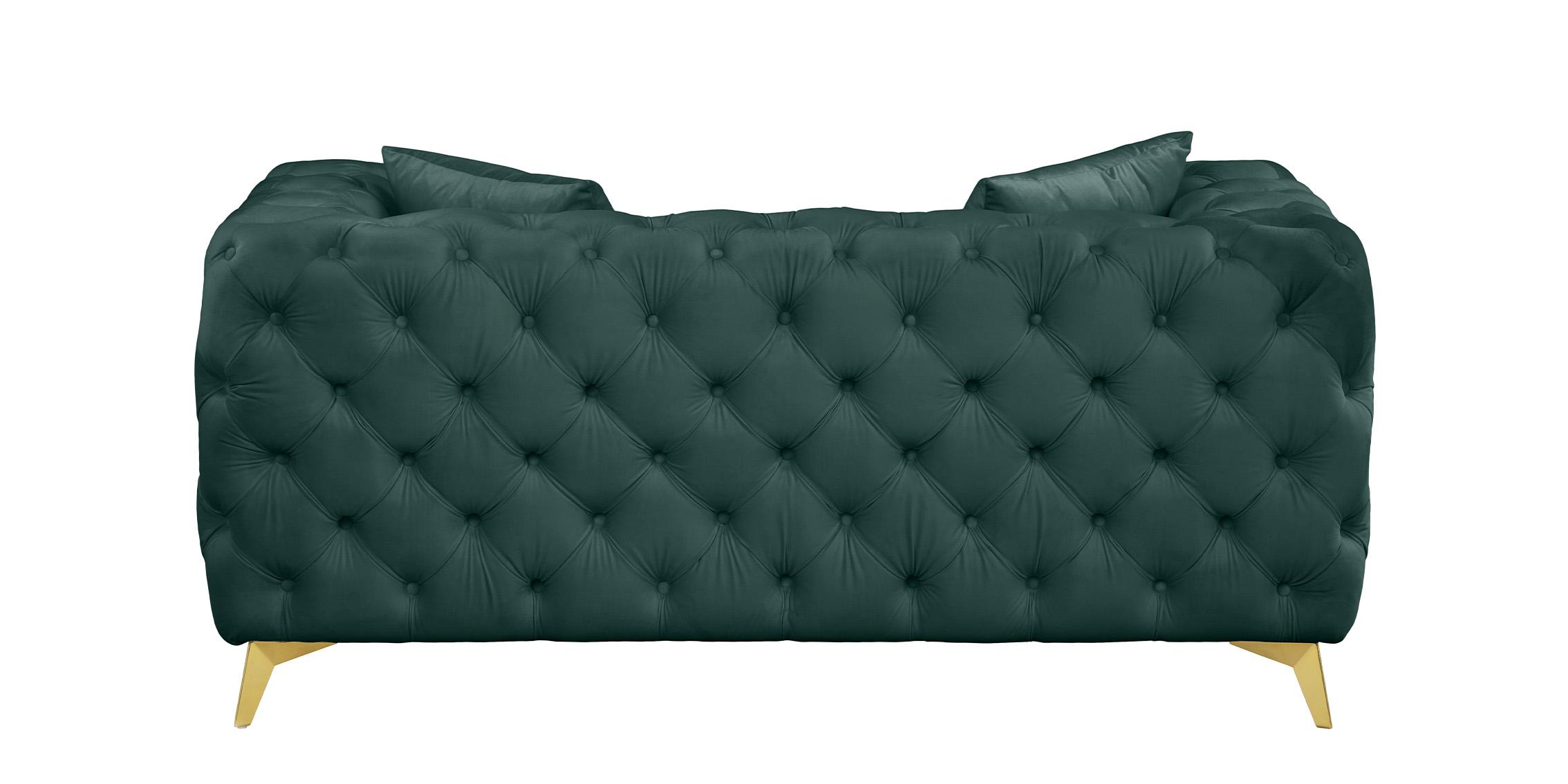 

    
 Shop  Green Velvet Tufted Sofa Set 3Pcs KINGDOM 695Green Meridian Contemporary Modern
