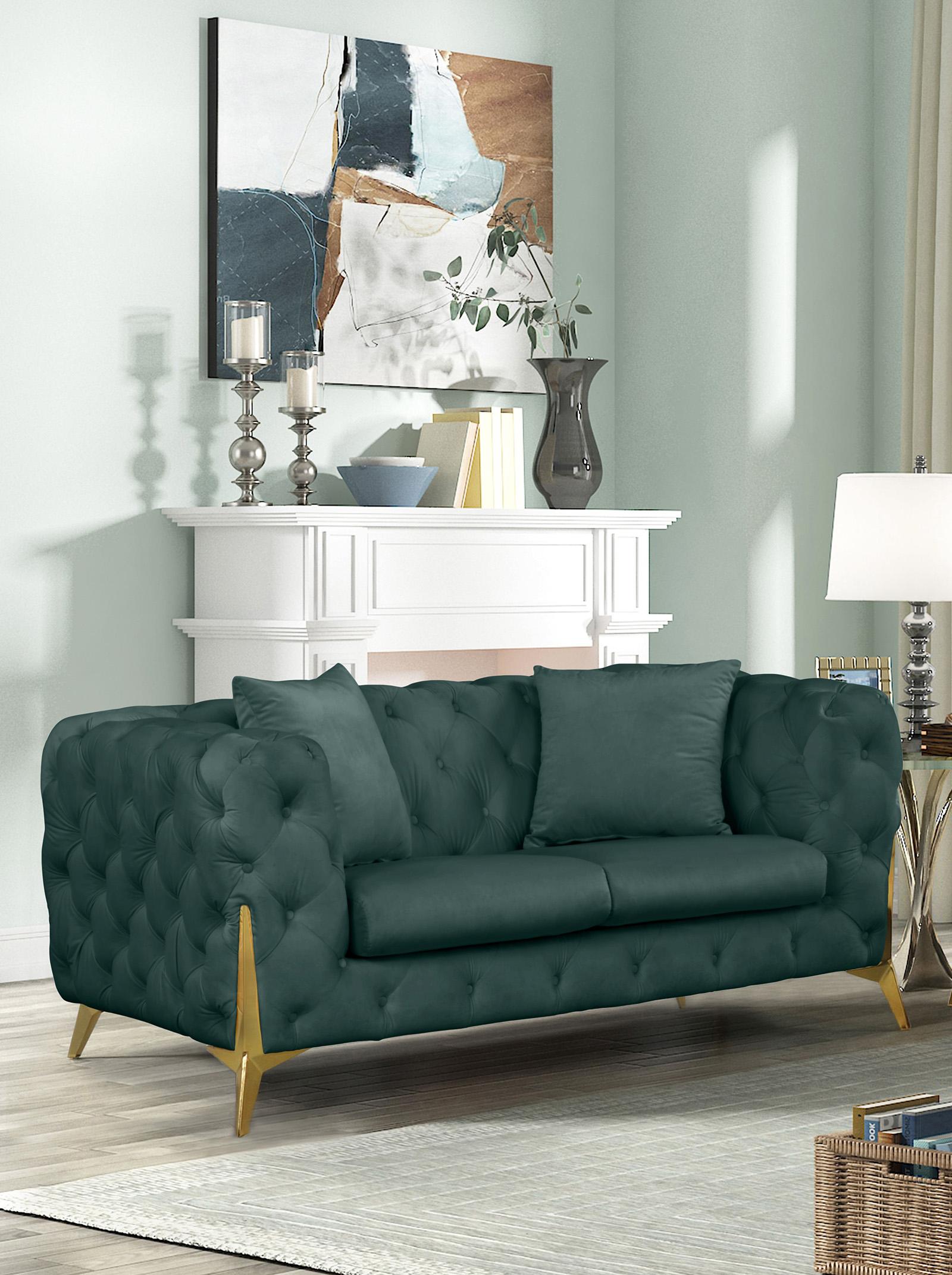

    
695Green-S-Set-3 Green Velvet Tufted Sofa Set 3Pcs KINGDOM 695Green Meridian Contemporary Modern

