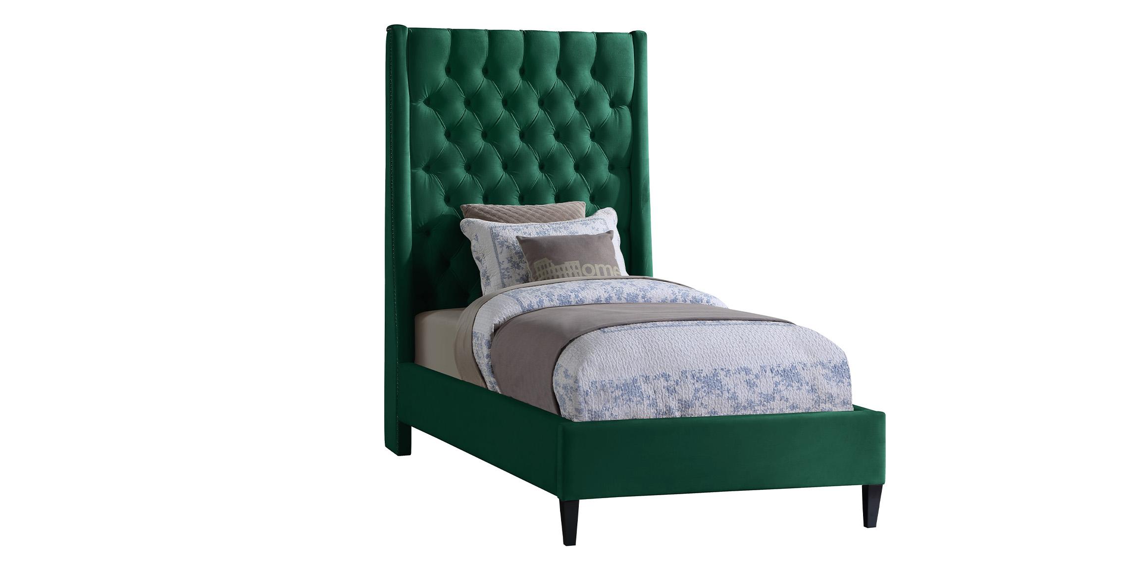 

    
Green Velvet Twin Bed FRITZ FritzGreen-T Meridian Modern Contemporary
