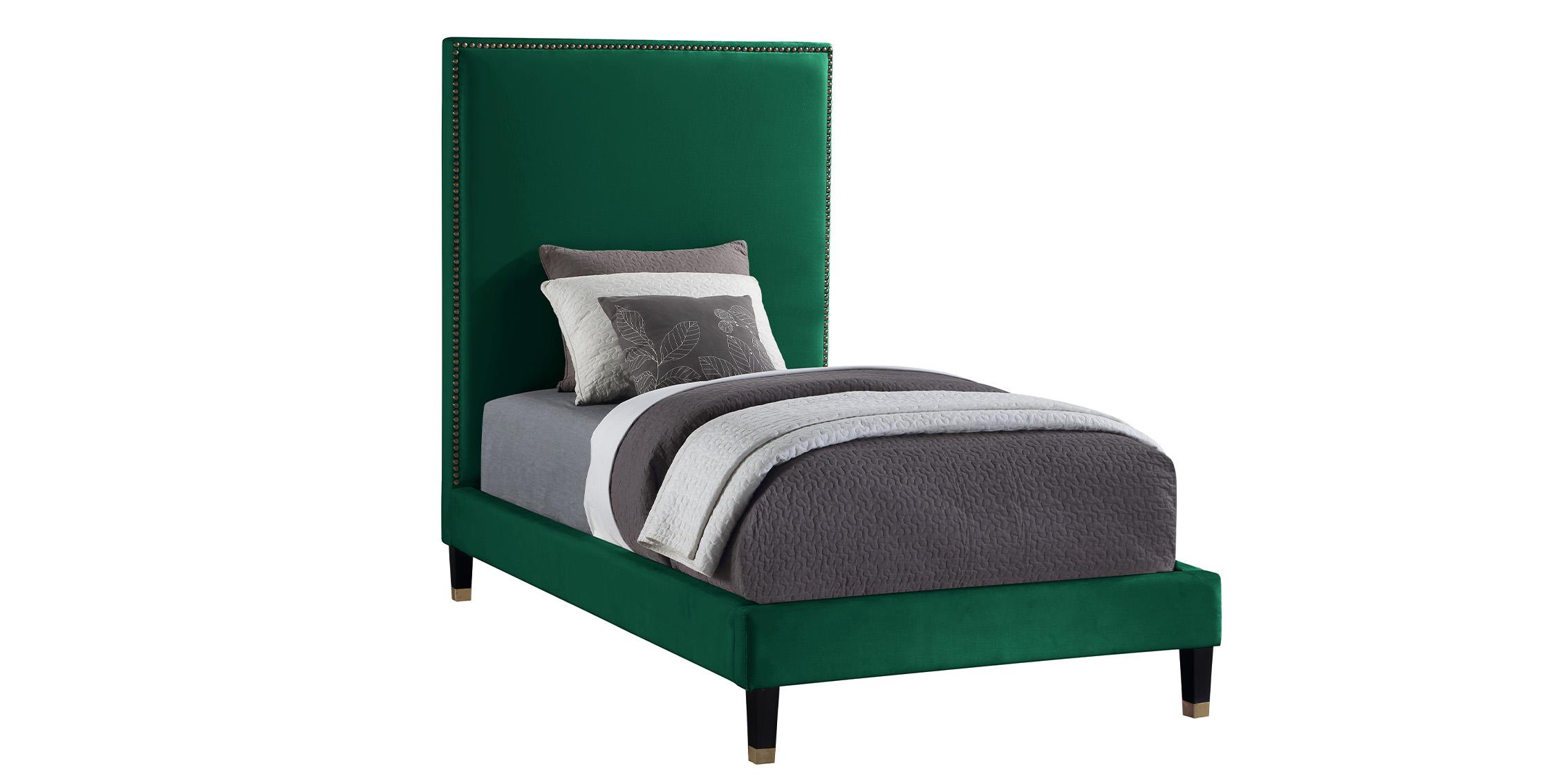 

    
Green Velvet Twin Bed HARLIE HarlieGreen-T Meridian Modern Contemporary
