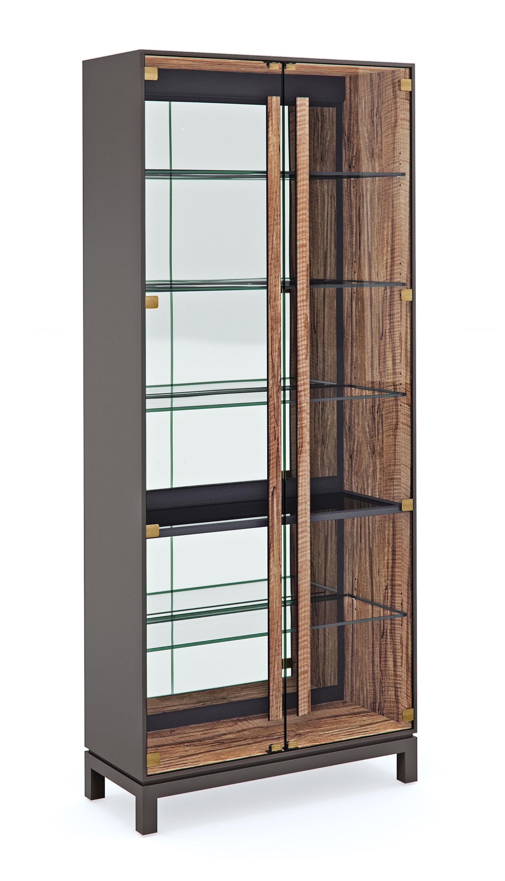 

    
Greenway & Naturally Organic Finish Glass Display Cabinet HANDLE IT by Caracole
