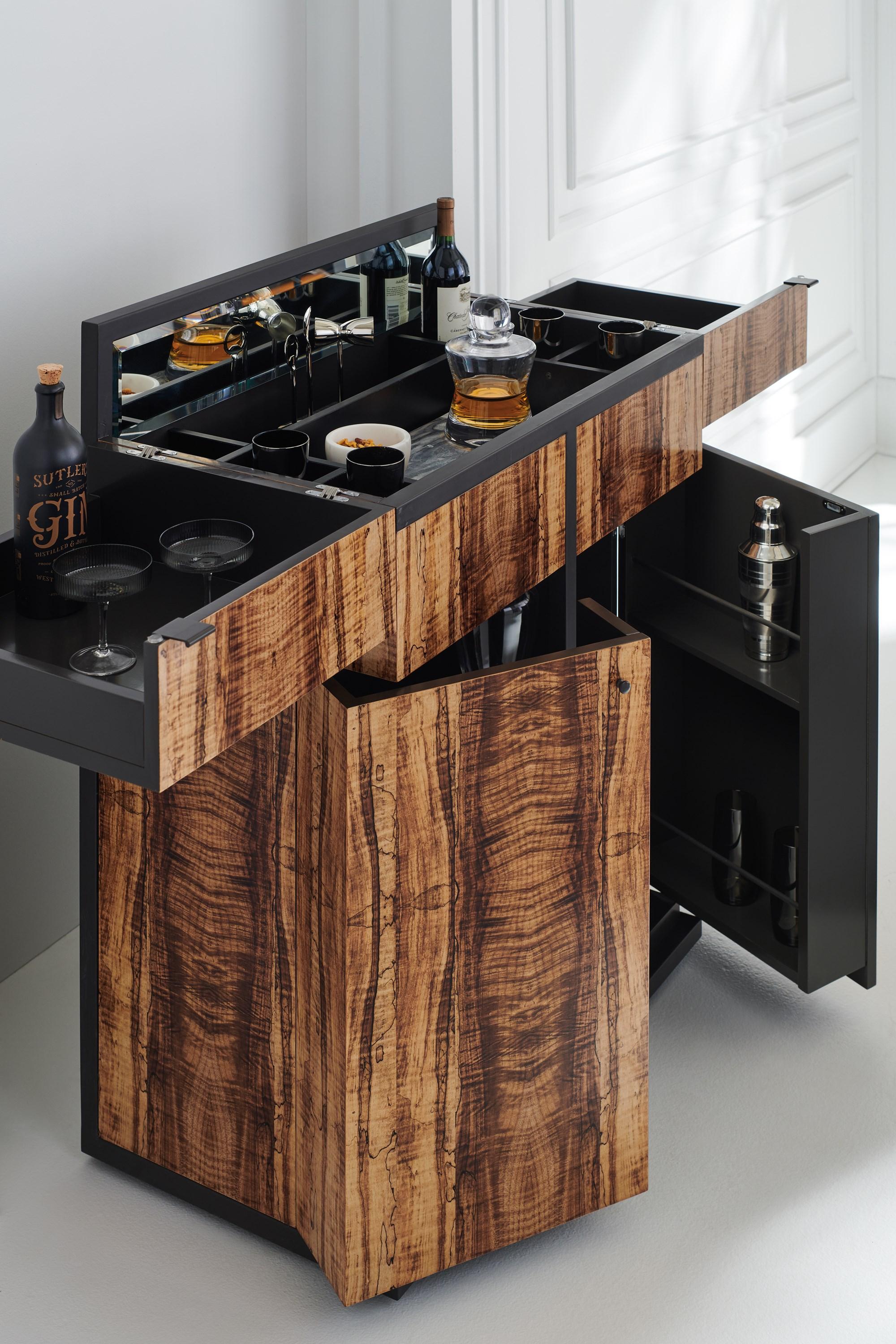 Contemporary Bar Cabinet TOP SHELF BAR CLA-020-511 in Natural, Brown 