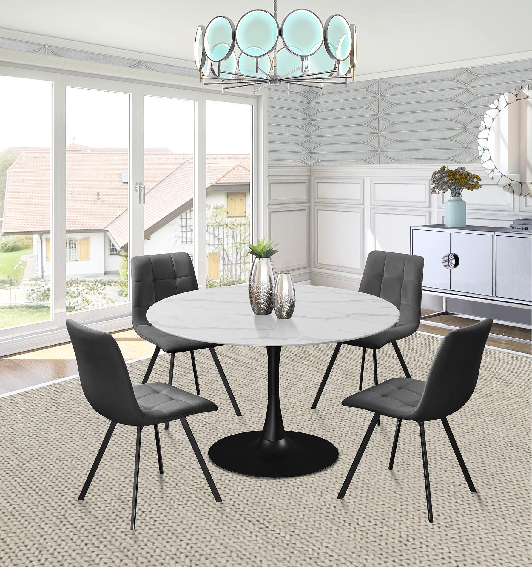 

        
Meridian Furniture ANNIE 981Grey-C Dining Chair Set Gray/Black Fabric 753359800691
