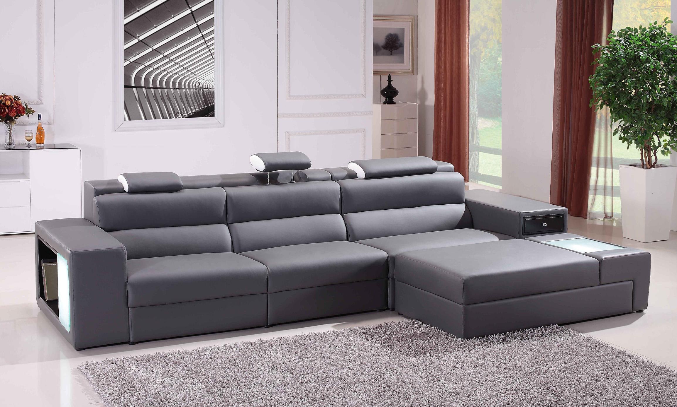 

    
Grey Bonded Leather RIGHT Sectional Sofa Divani Casa Polaris Mini VIG Modern
