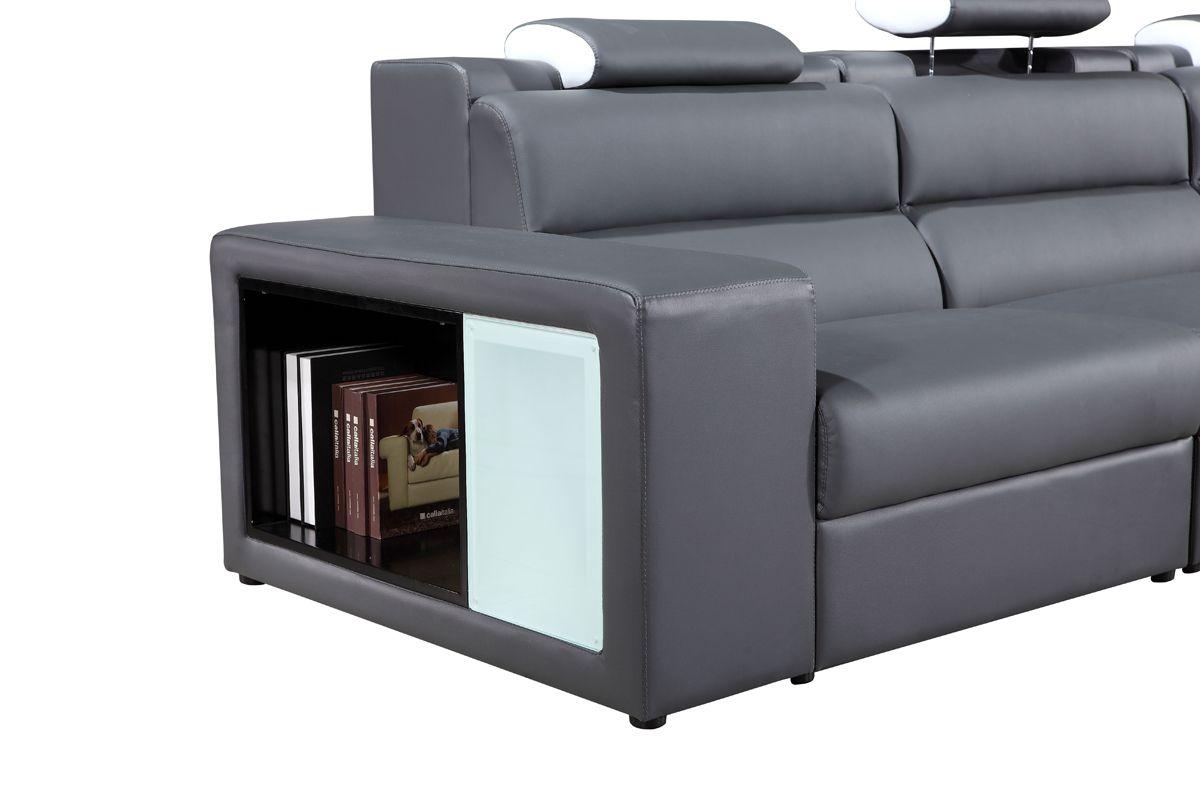 

                    
Buy Grey Bonded Leather RIGHT Sectional Sofa Divani Casa Polaris Mini VIG Modern
