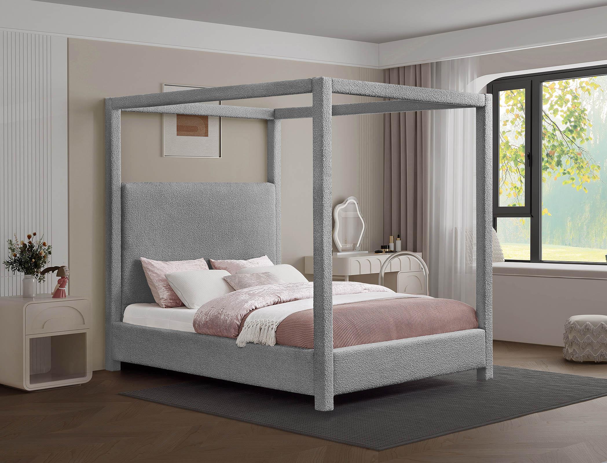 

    
Grey Boucle Canopy King Bed EdenGrey-K Meridian Modern Contemporary
