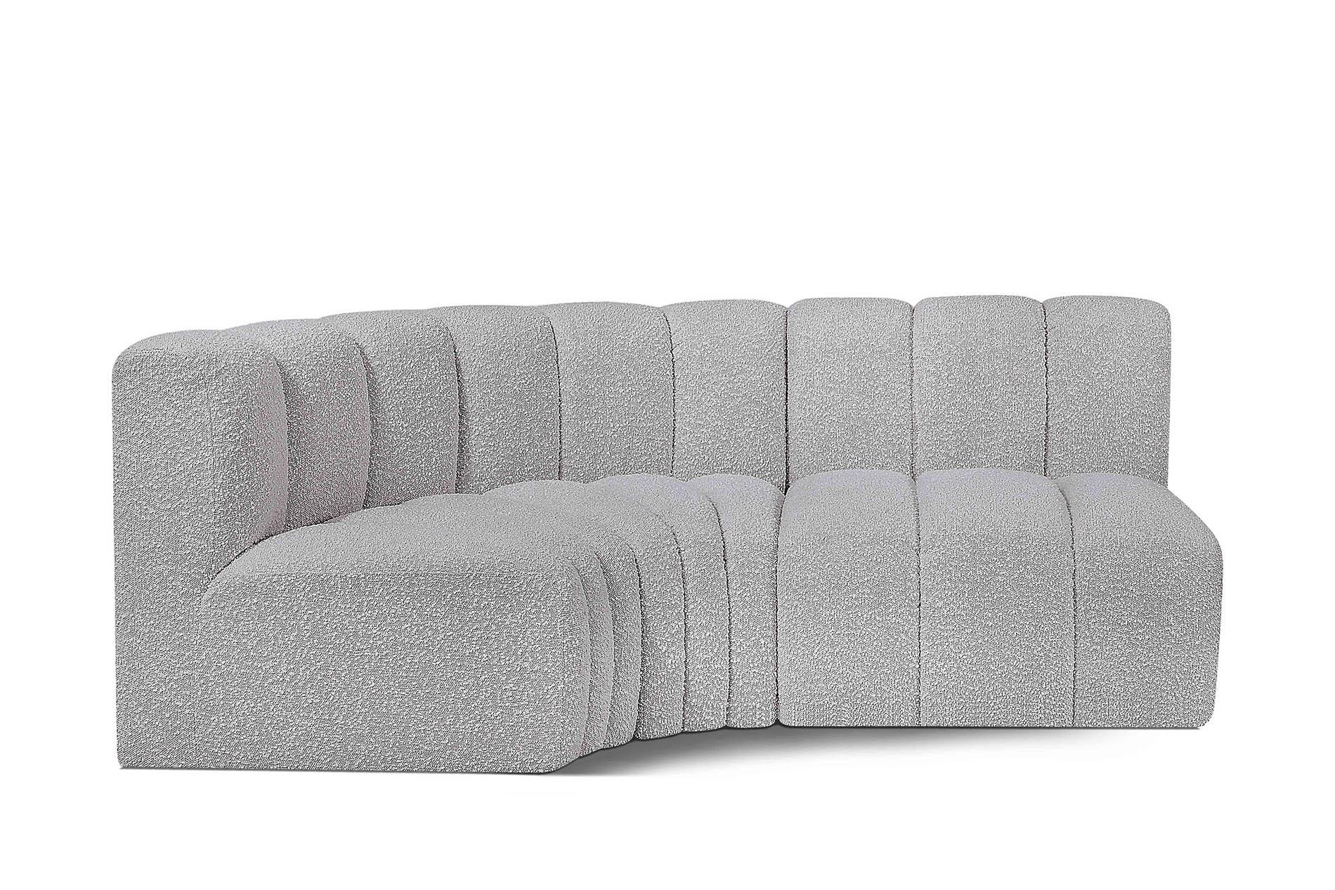 

        
Meridian Furniture ARC 102Grey-S3A Modular Sectional Sofa Gray Boucle 094308298078
