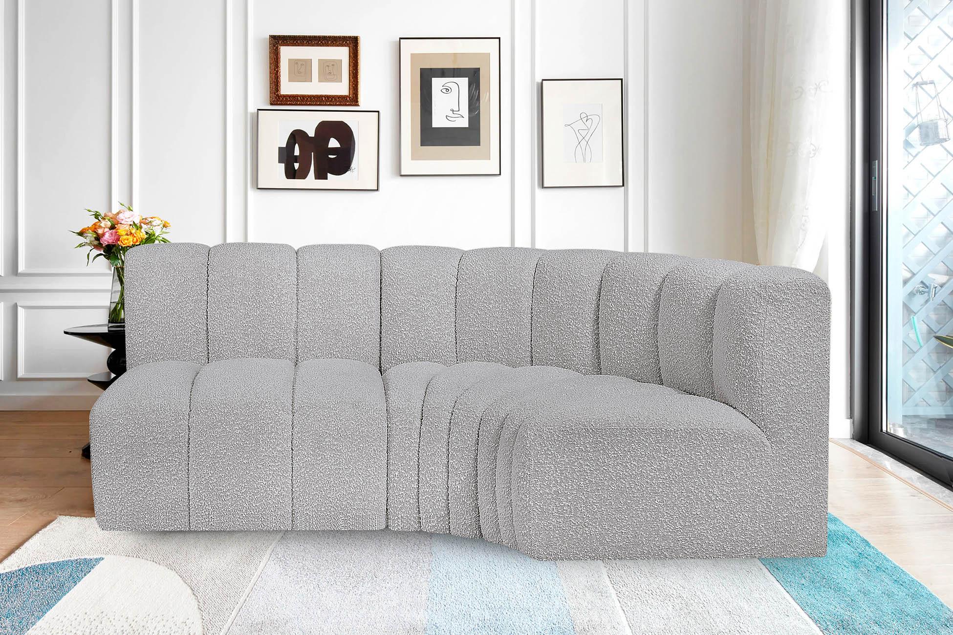 

    
Grey Boucle Channel Tufted Modular Sectional ARC 102Grey-S3A Meridian Modern
