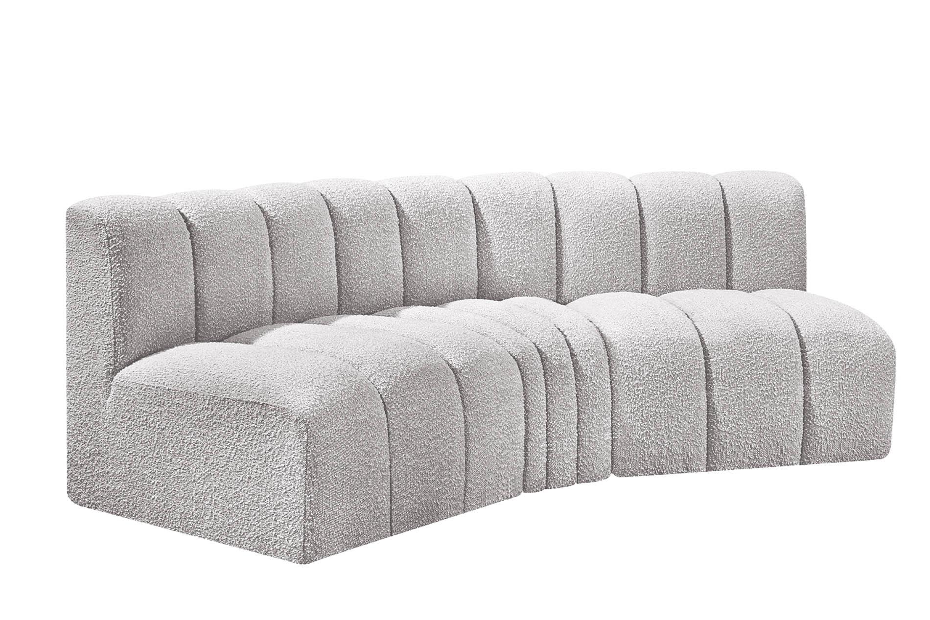 

    
Grey Boucle Channel Tufted Modular Sectional ARC 102Grey-S3B Meridian Modern
