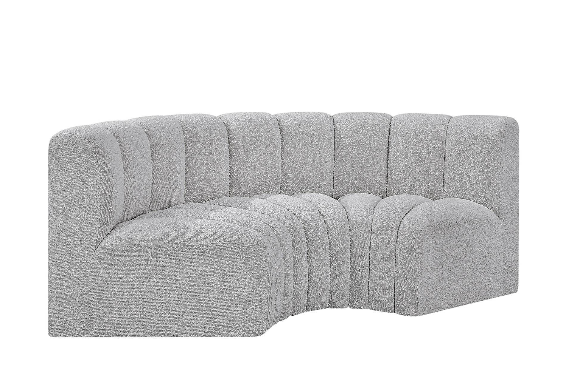 

        
Meridian Furniture ARC 102Grey-S3C Modular Sectional Sofa Gray Boucle 094308298092
