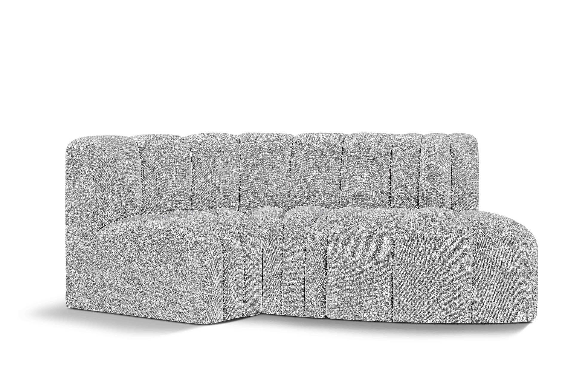 

        
Meridian Furniture ARC 102Grey-S3D Modular Sectional Sofa Gray Boucle 094308298108
