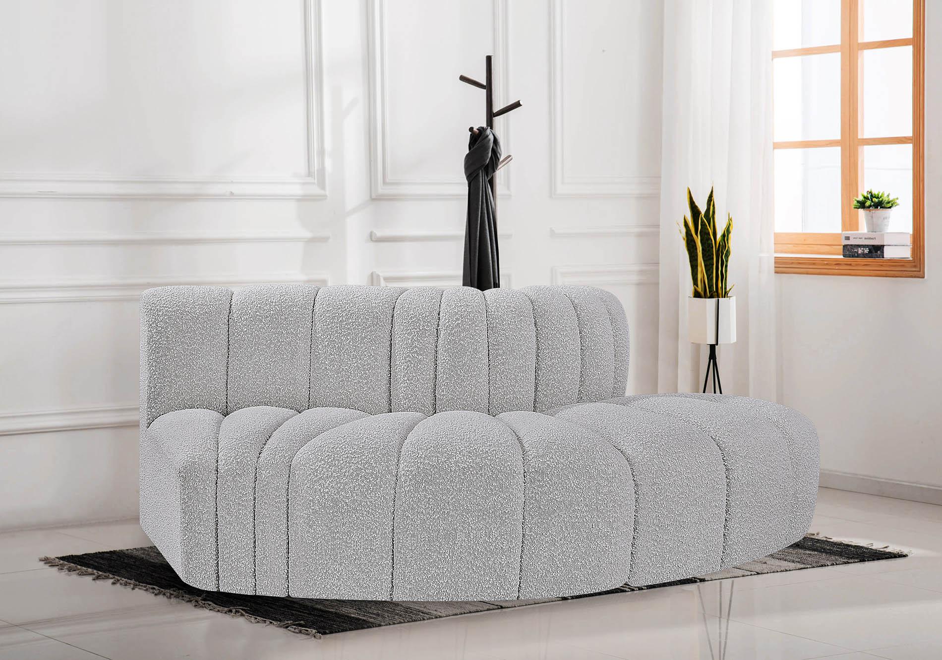

    
Grey Boucle Channel Tufted Modular Sectional ARC 102Grey-S3E Meridian Modern
